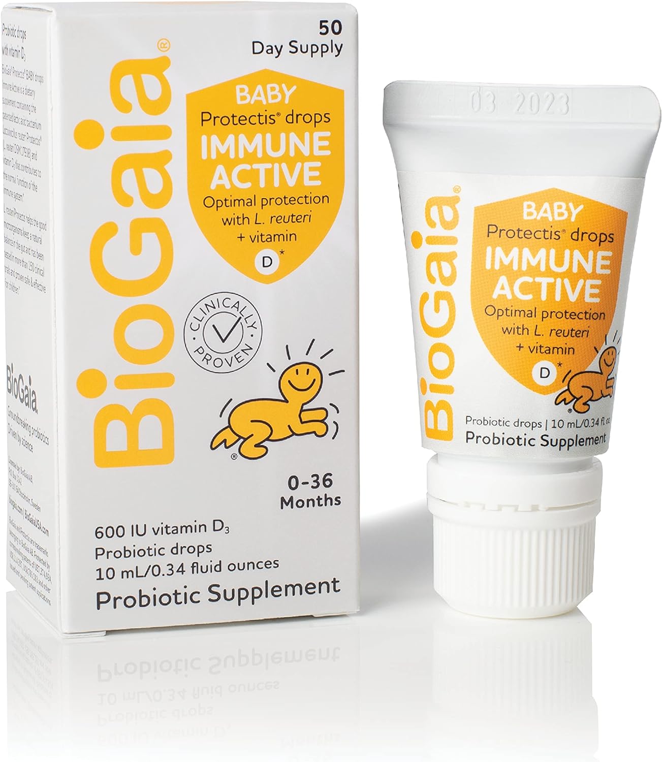 BioGaia Protectis Immune Active Baby | Probiotic + Vitamin D 50 Day Supply