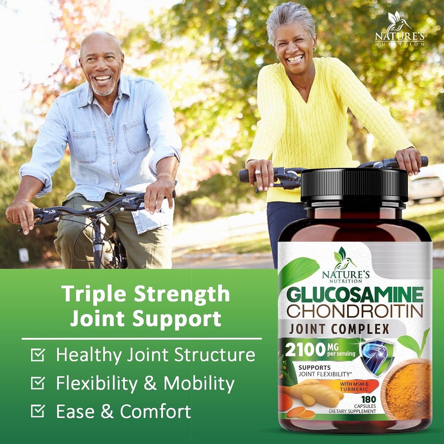 Glucosamine Chondroitin MSM Complex - Joint Support Supplement - 180 Capsules