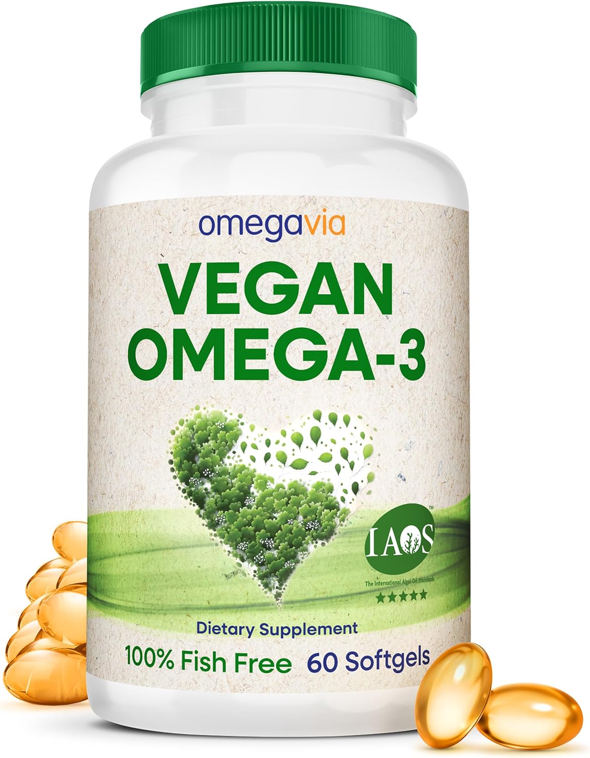 OmegaVia Vegan Omega 3 Supplement - 60 Softgels