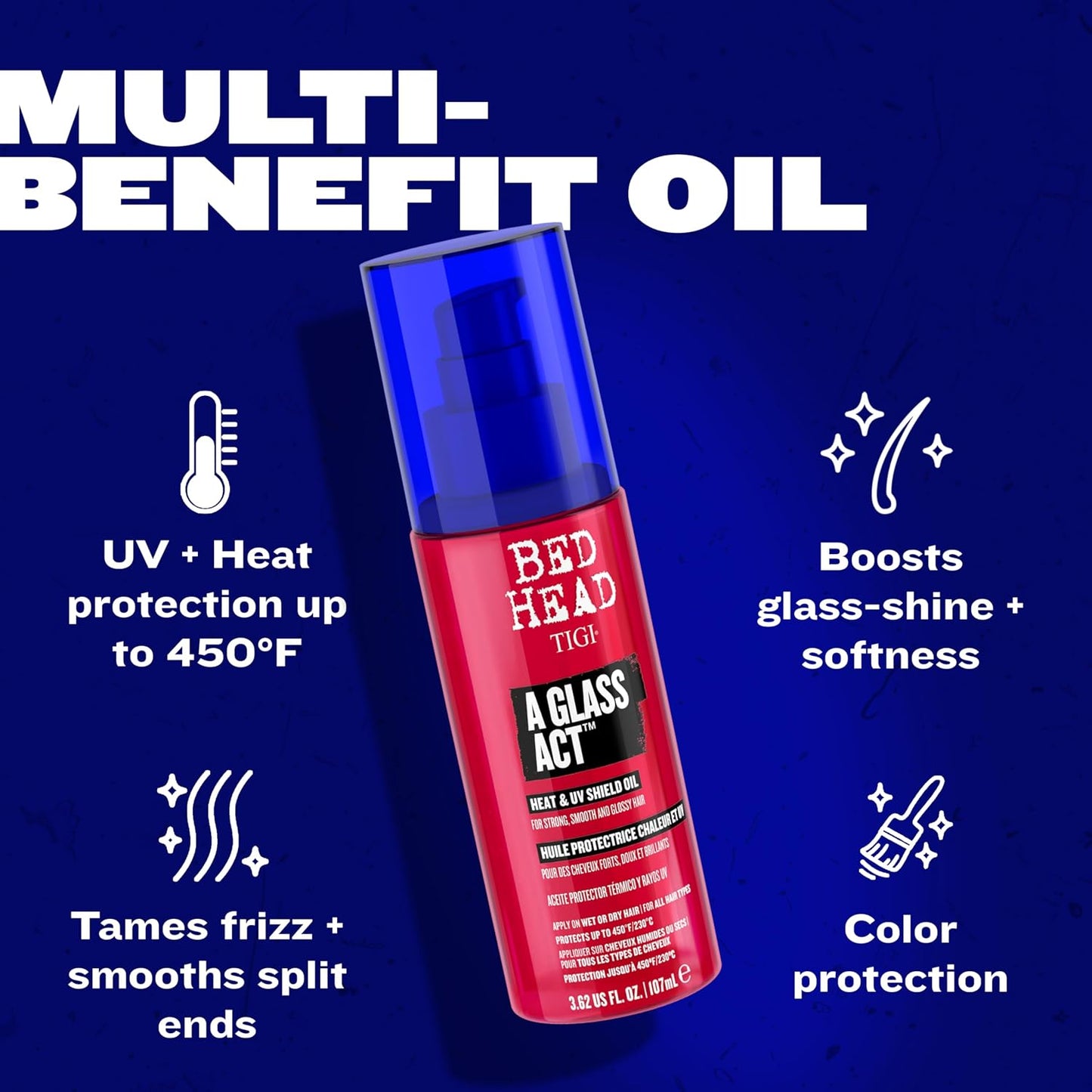 Bed Head by TIGI A Glass Act Multi-Tasking Heat Protectant Oil - 3.62 fl oz