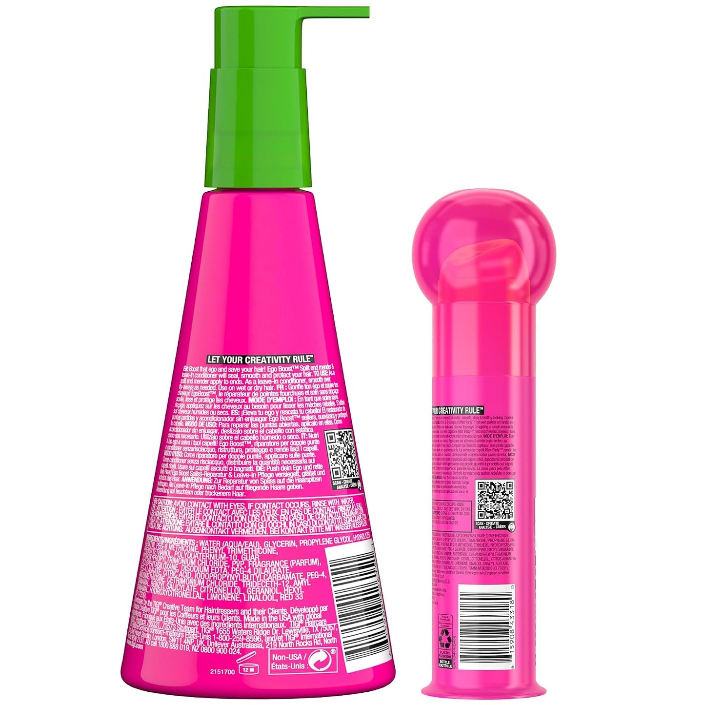 TIGI Bed Head – Ego Boost Leave-In Conditioner, + After Party Smoothing Cream