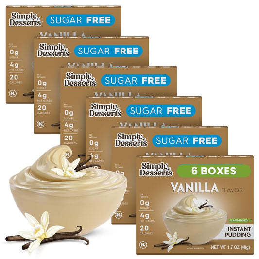 Simply Desserts Vanilla Instant Pudding, Sugar-Free, 6-Pack – 1.7 Oz Ea