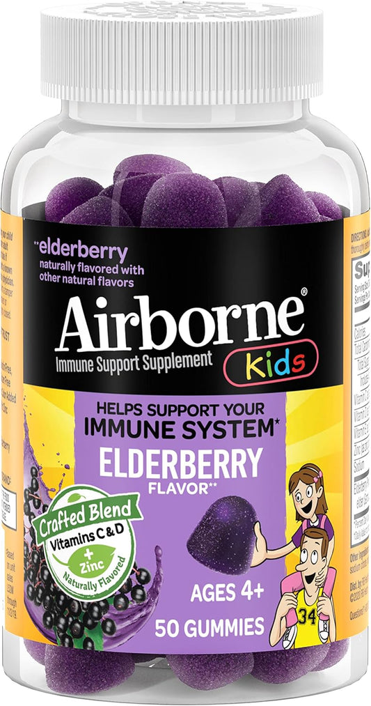 Airborne Kids Elderberry + Zinc & Vitamin C  50 Gummies