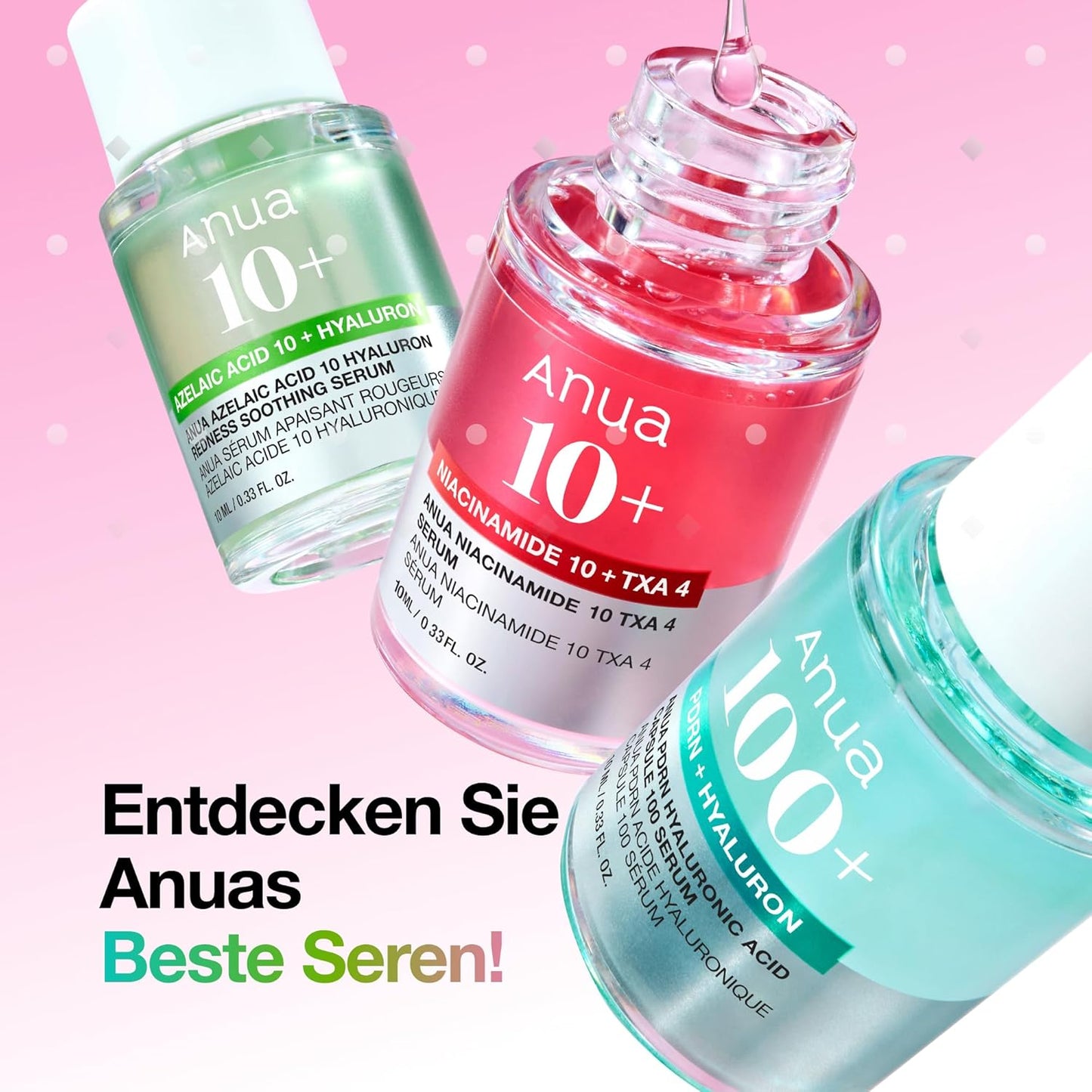 Anua Serum Discovery Trio, Mini Face Serum Travel Size Kit - 0.33fl.oz