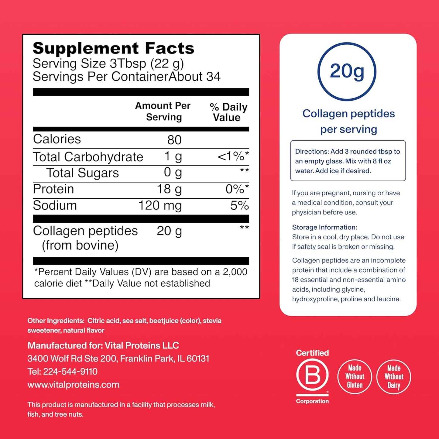 Vital Proteins Collagen Peptides Powder - 26.3oz