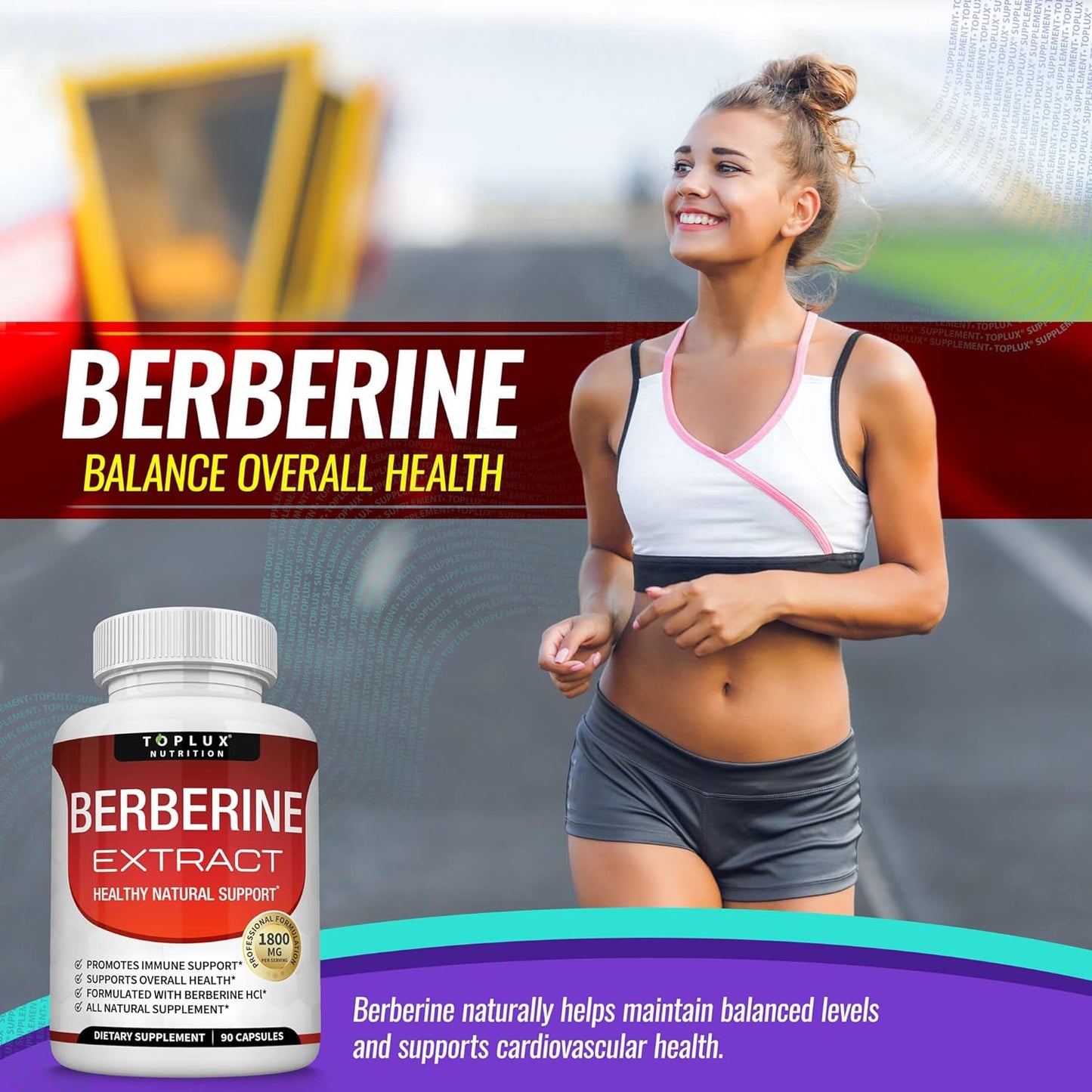 Toplux Berberine Extract Berberine HCl Complex 90 Capsules