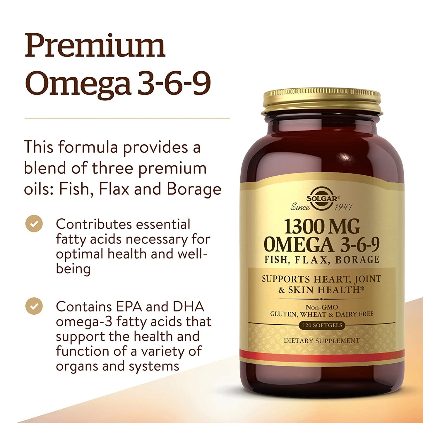 Solgar, EFA, Omega 3-6-9, 1300 mg, 120 Softgels