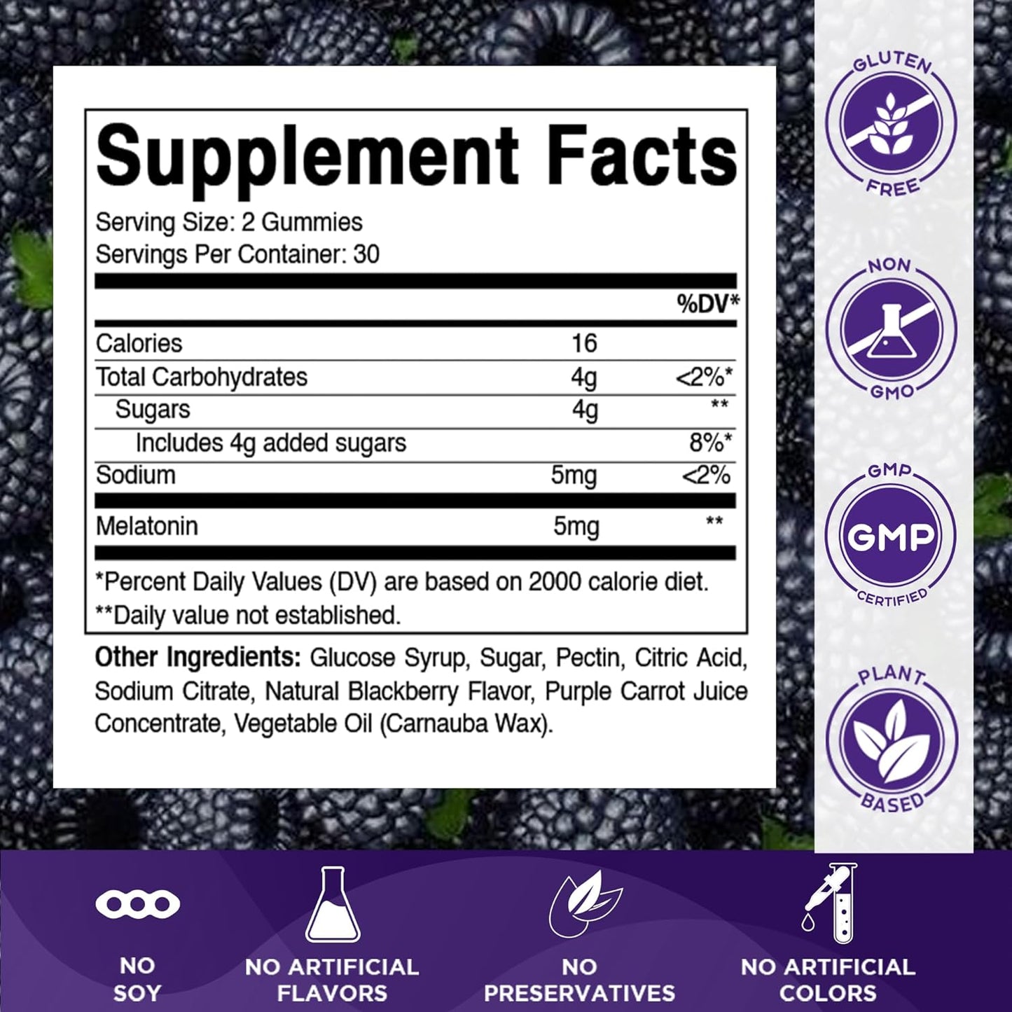 Vitamatic Melatonin Gummies for Kids & Adults - 60 Vegan Gummies