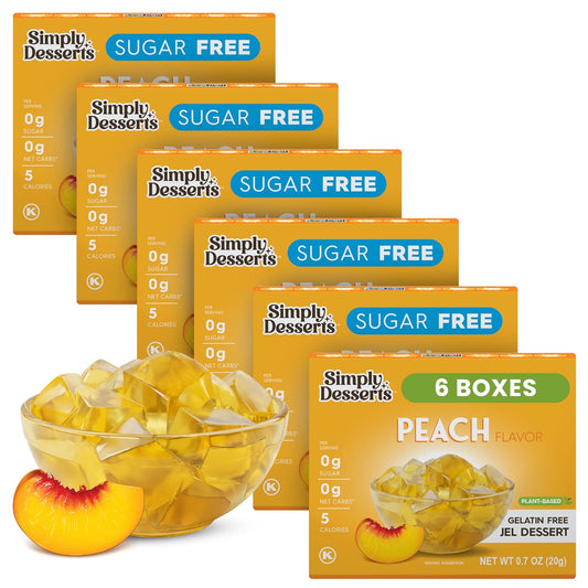 Simply Desserts Sugar-Free Peach Jel, 6-Pack – 1.7 Oz Ea