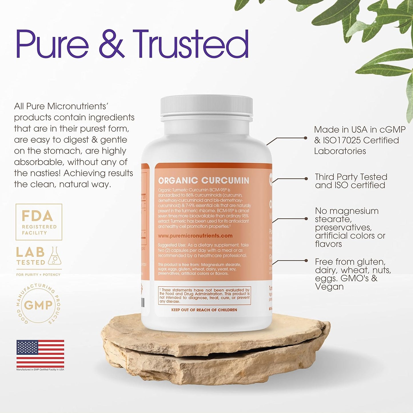 Organic Turmeric Curcumin with Black Pepper & BCM-95  - 60 Capsules