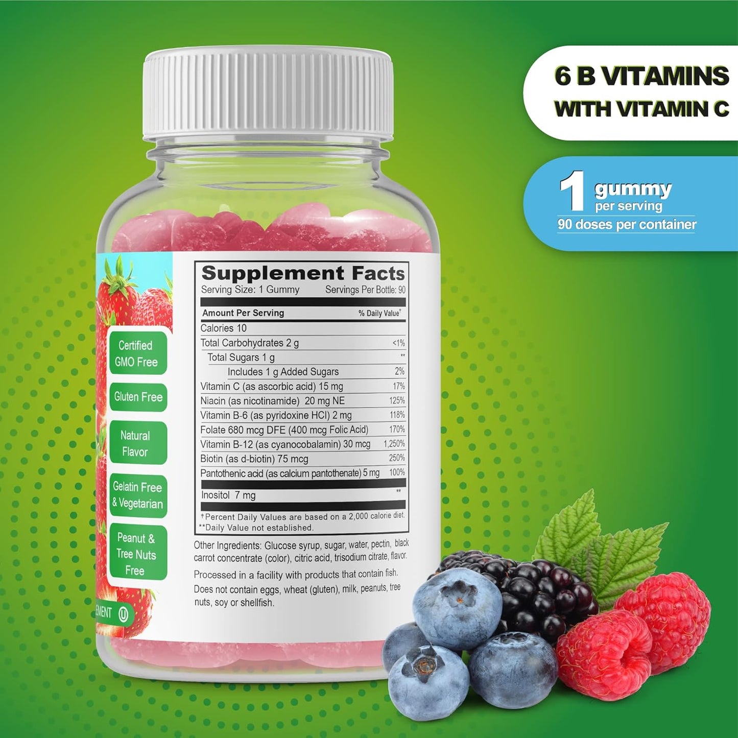 DOCTORS FINEST Vitamin B Complex  Strawberry Flavor - 90 Gummies
