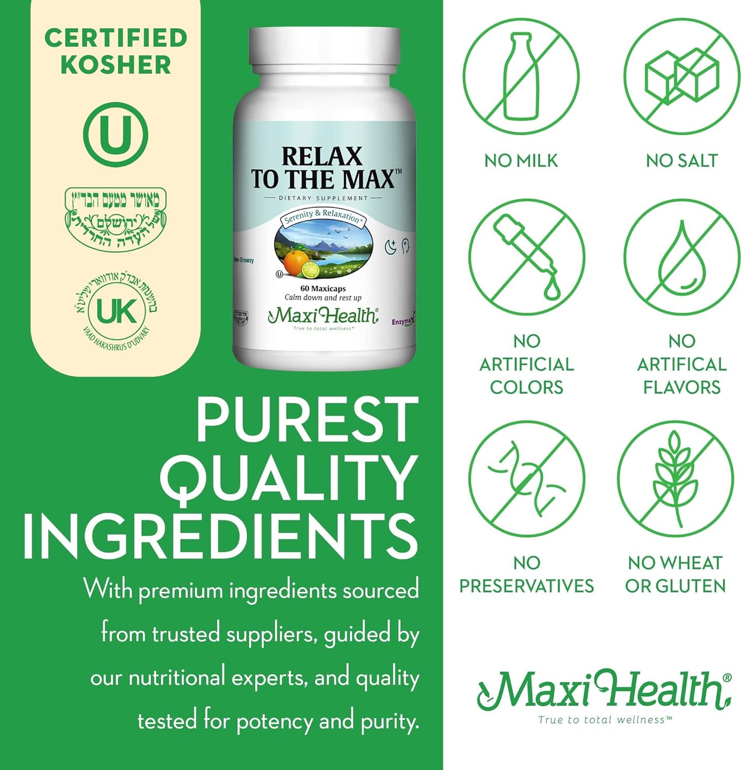 Maxi Health - Relax to The Max Stress Relief  - 60  Capsules