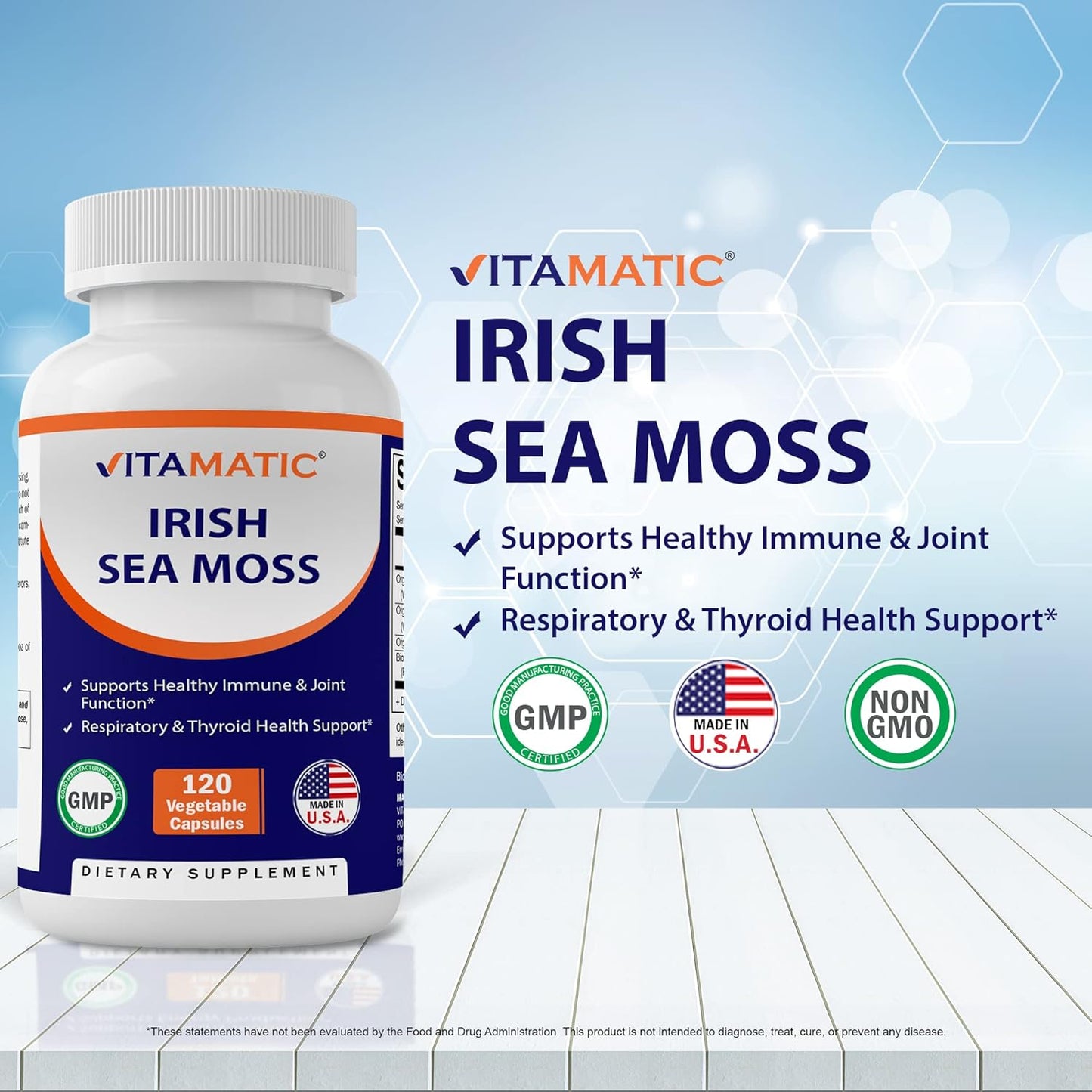 Vitamatic Irish Sea Moss – 120 Vegetarian Capsules