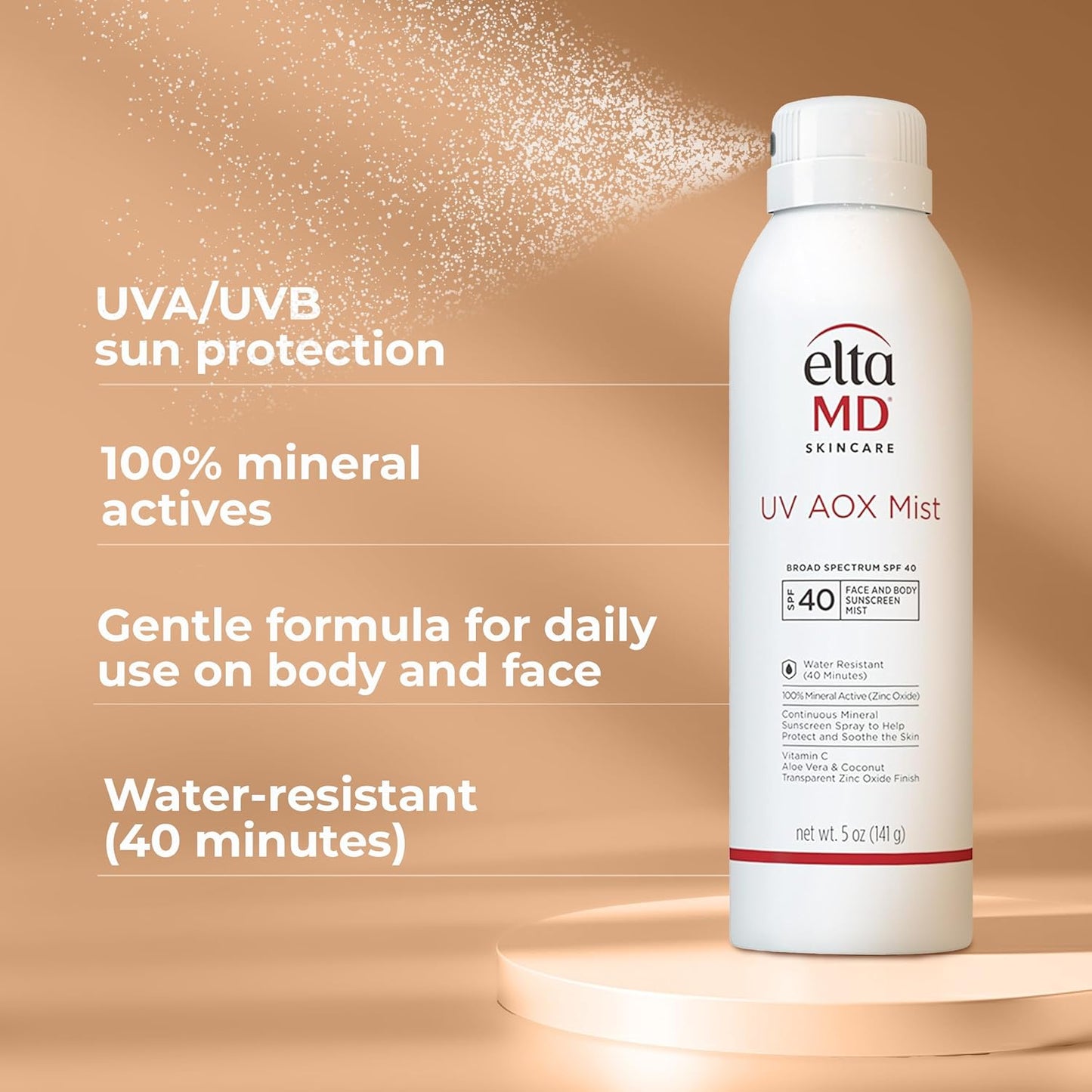 EltaMD UV AOX Mist Mineral Sunscreen Spray SPF 40 - 5 oz