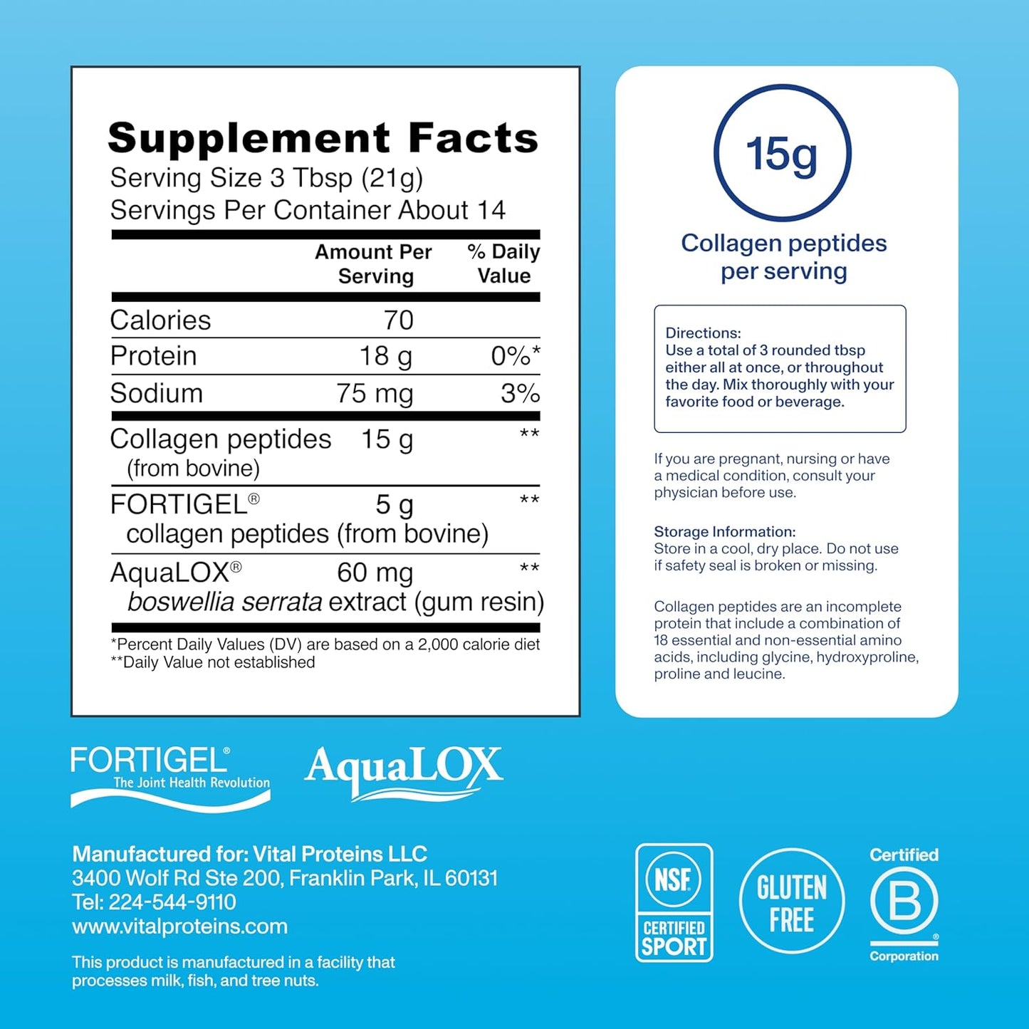 Vital Proteins® Active Complex, 20g Collagen Peptides - 10.37 oz