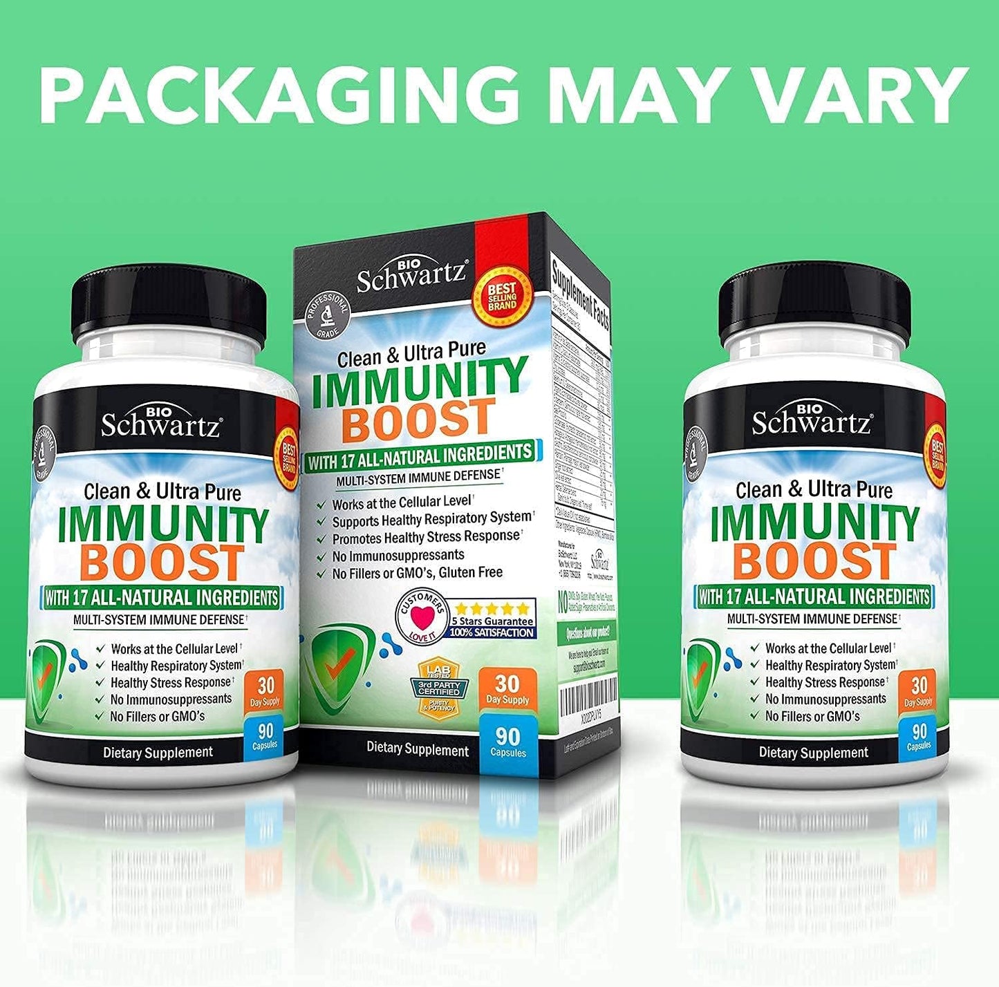 Immune Support Supplement with Vitamin C 1000mg Zinc 90 capsules