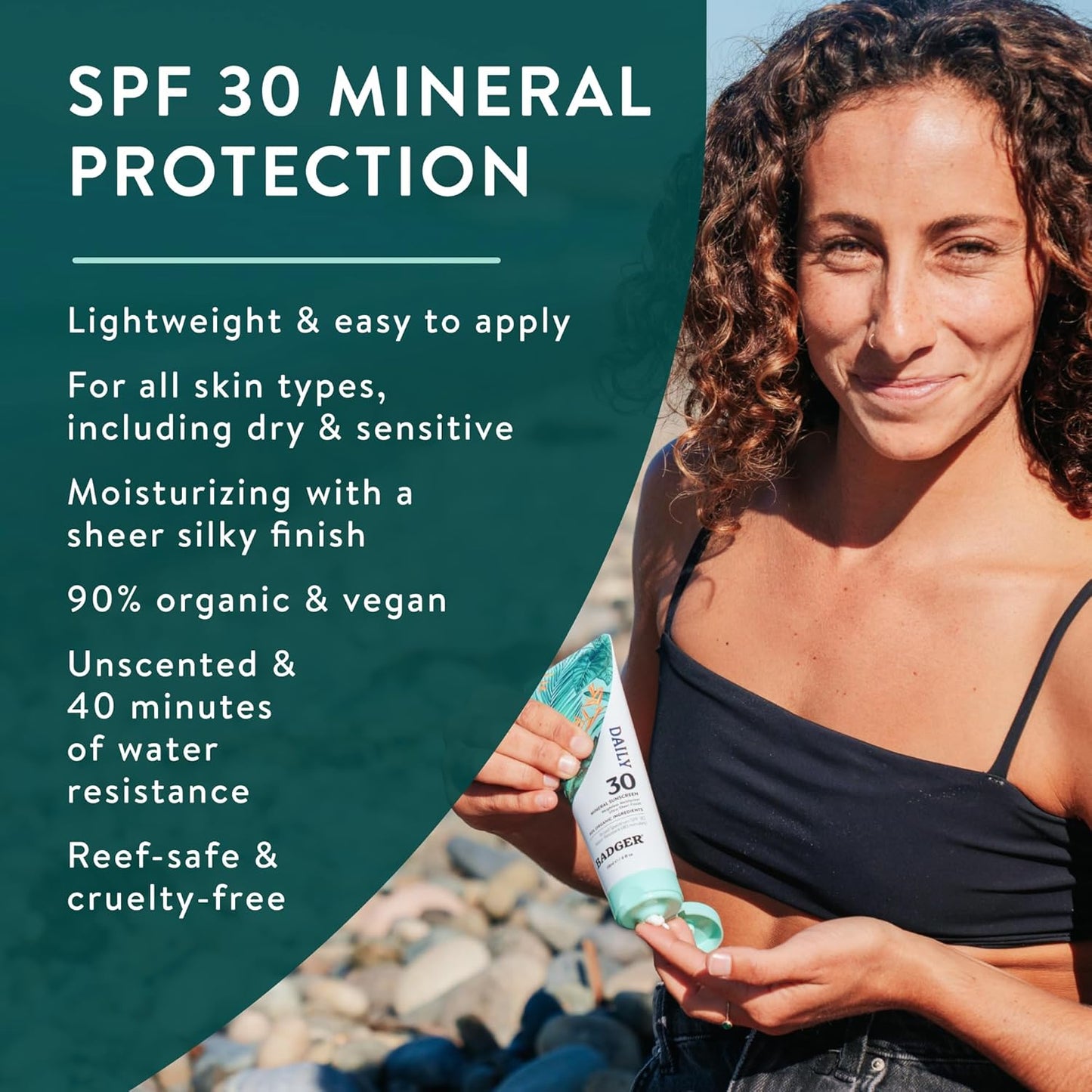 Badger Mineral Daily Sunscreen with Zinc Oxide, SPF 30 - 4 fl oz, 2-Pack