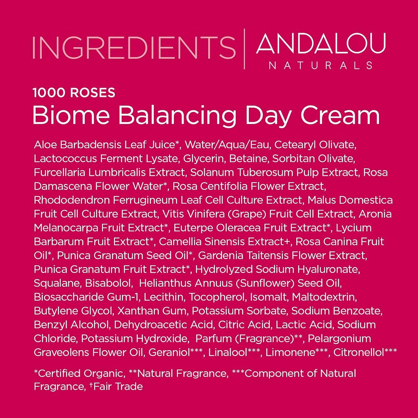 Andalou Naturals 1000 ROSES® Biome Balancing Day Cream