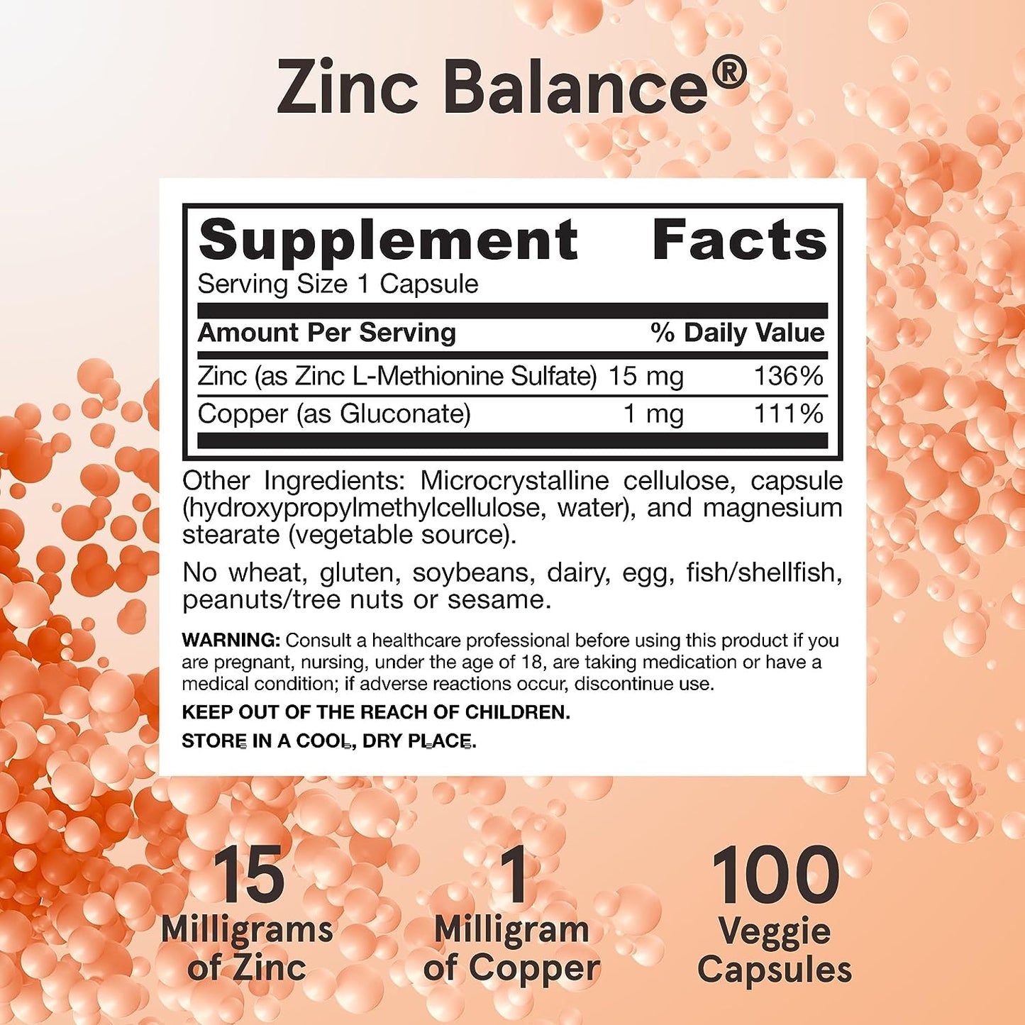 Jarrow Formulas Zinc Balance 100 capsules