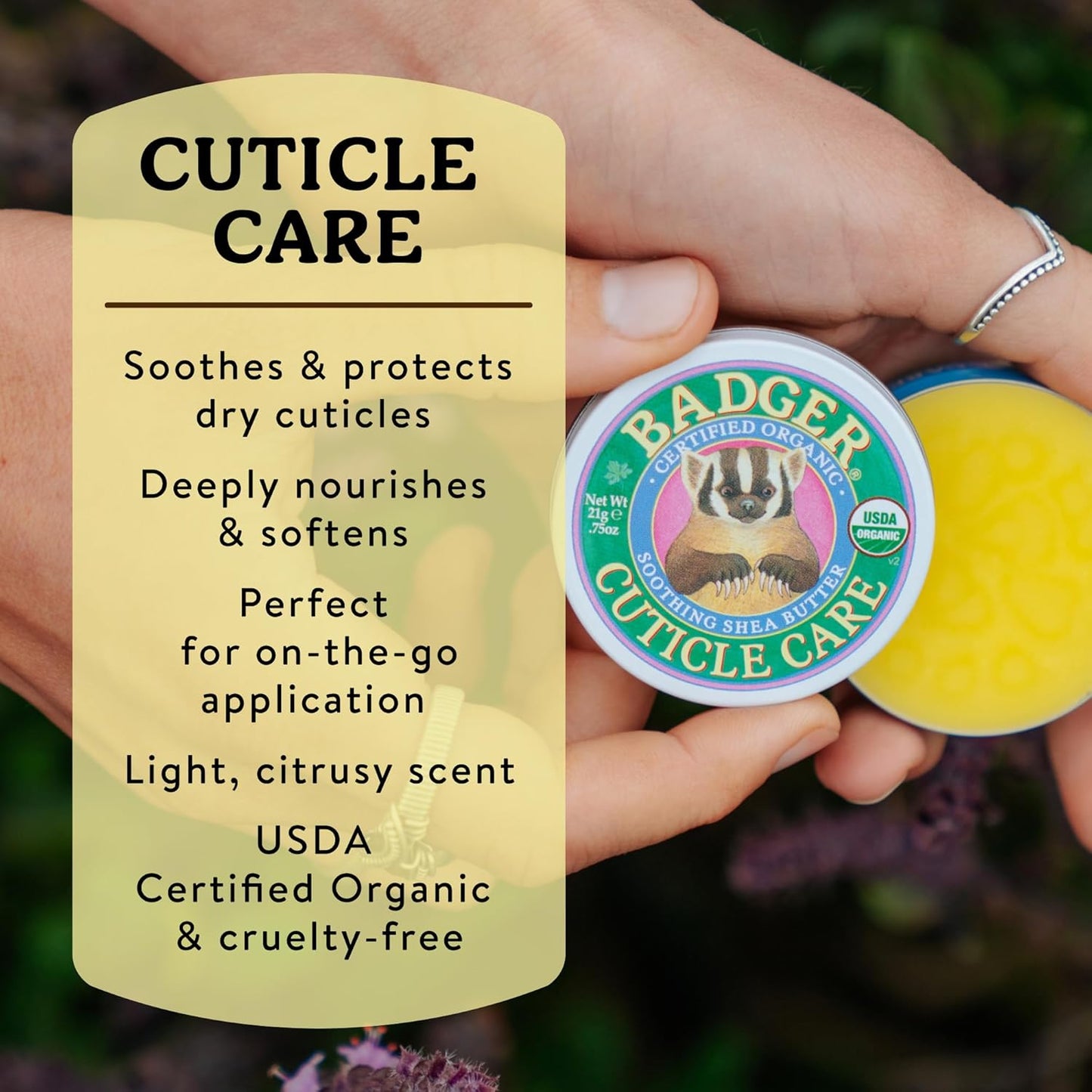 Badger Cuticle Cream, Deep Hydration for Dry,  .75oz Tin
