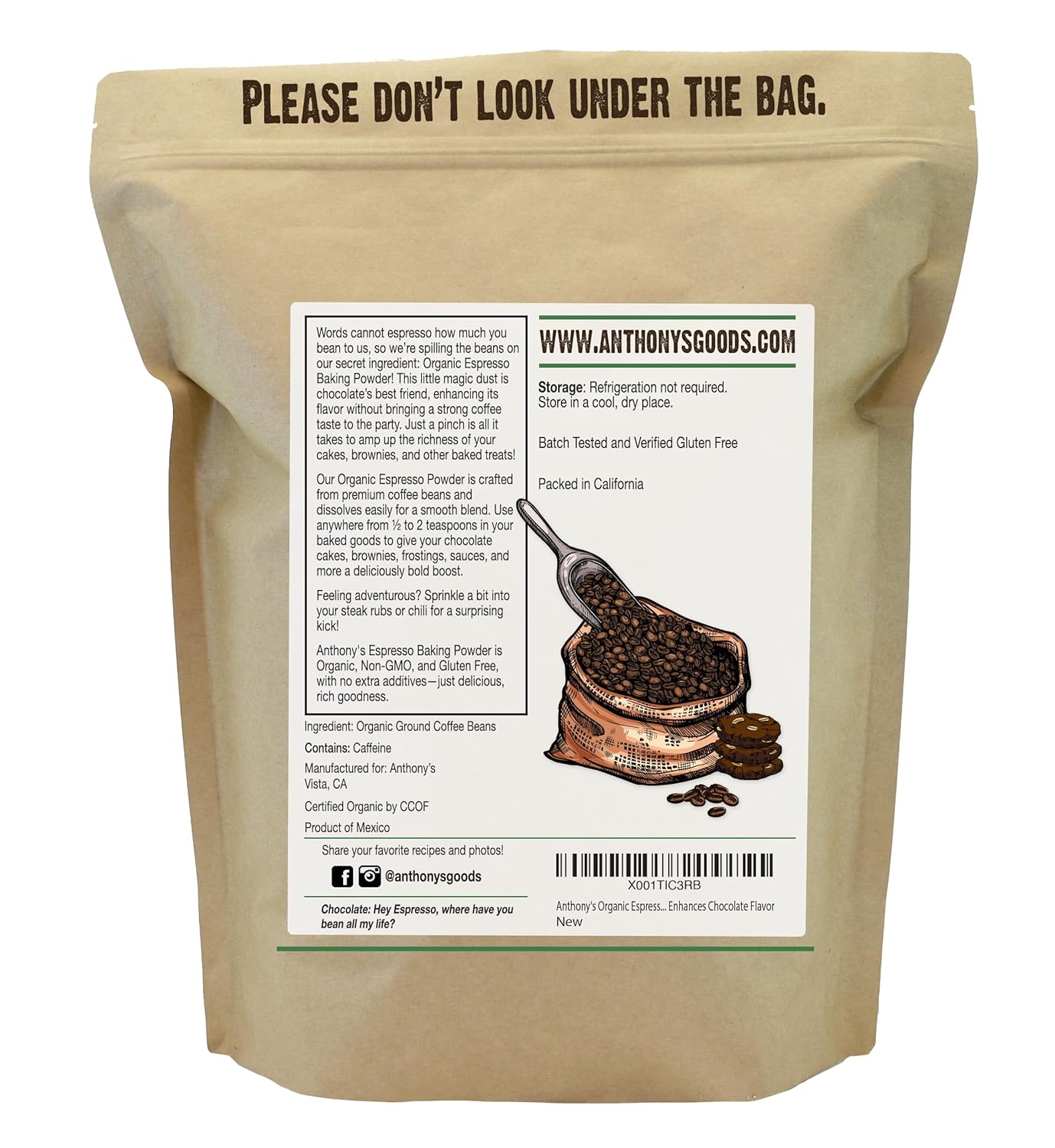 Anthony's Organic Espresso Baking Powder, 5 oz