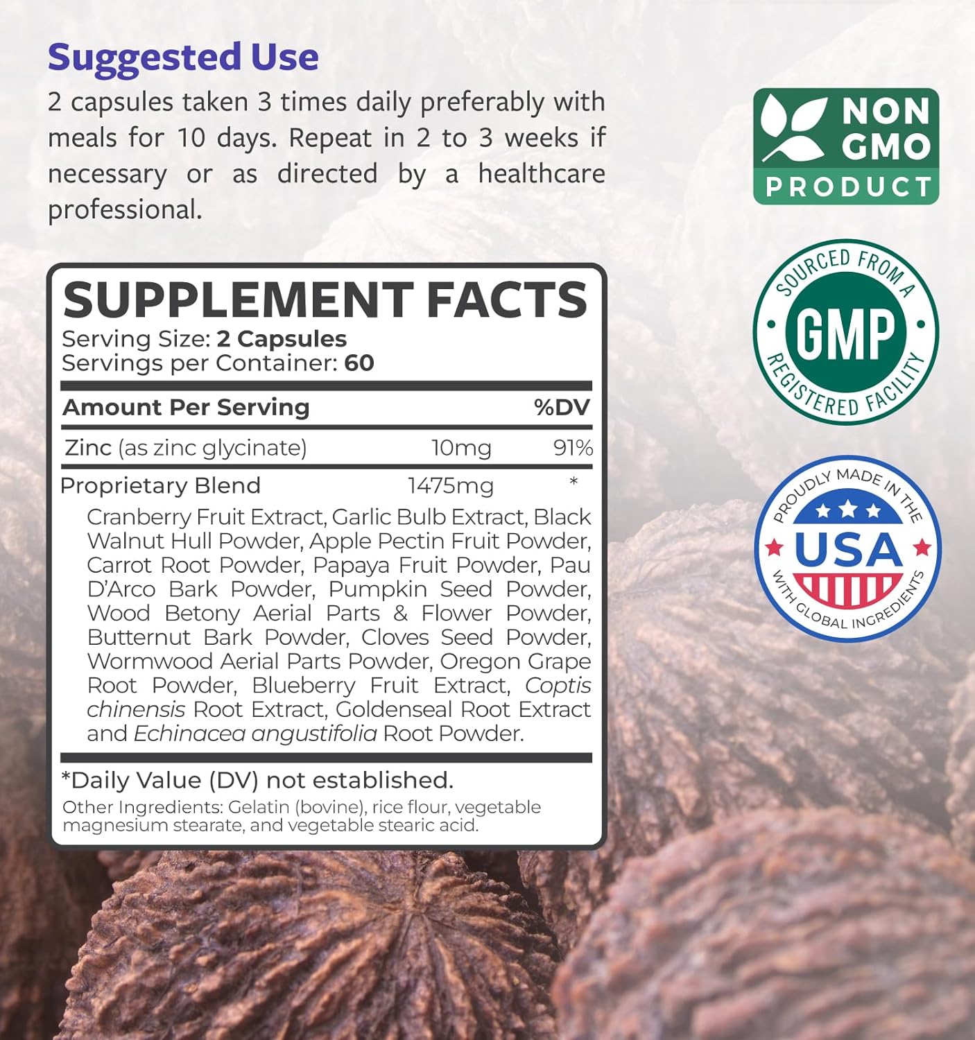 Intestinal Guard (Non-GMO) Maintain Intestinal Health-120 Capsules