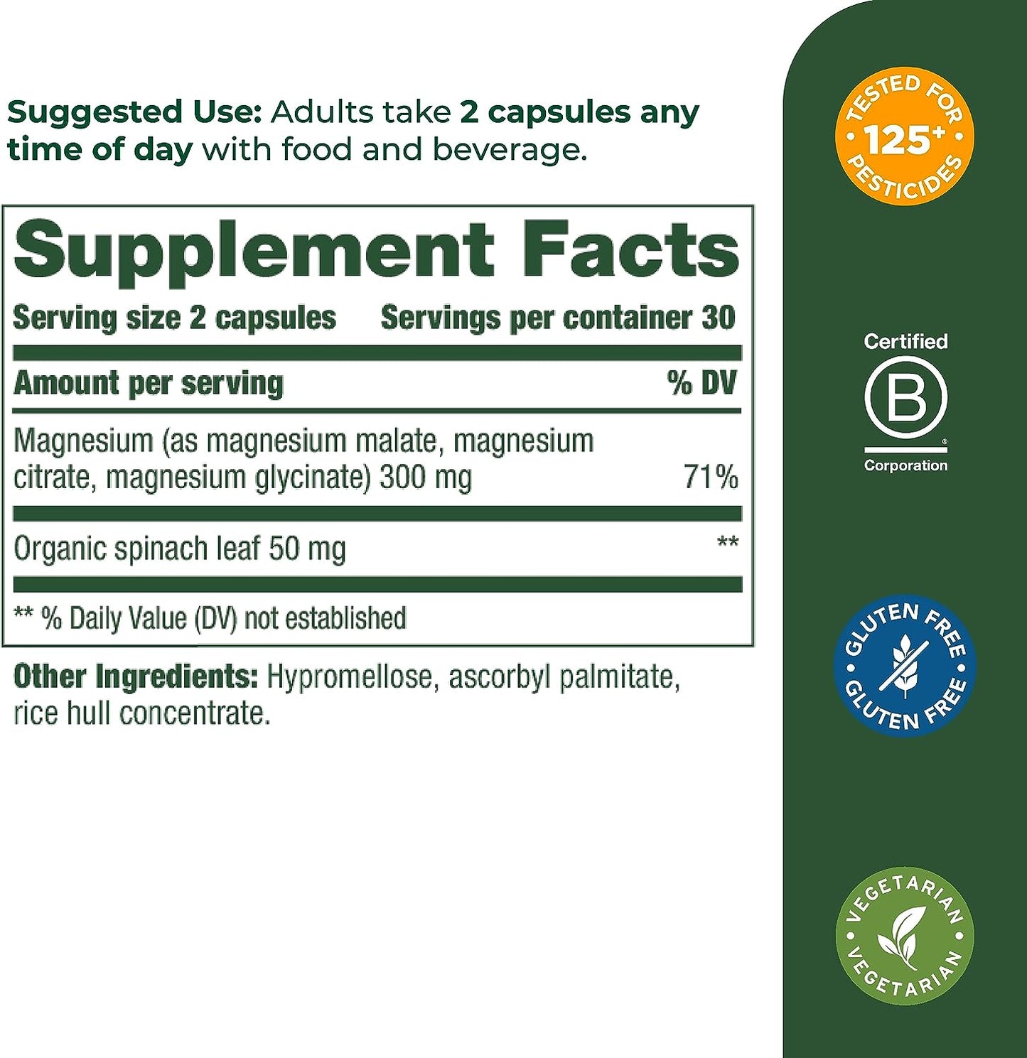 MegaFood Magnesium  - Highly absorbable Blend 60 capsules