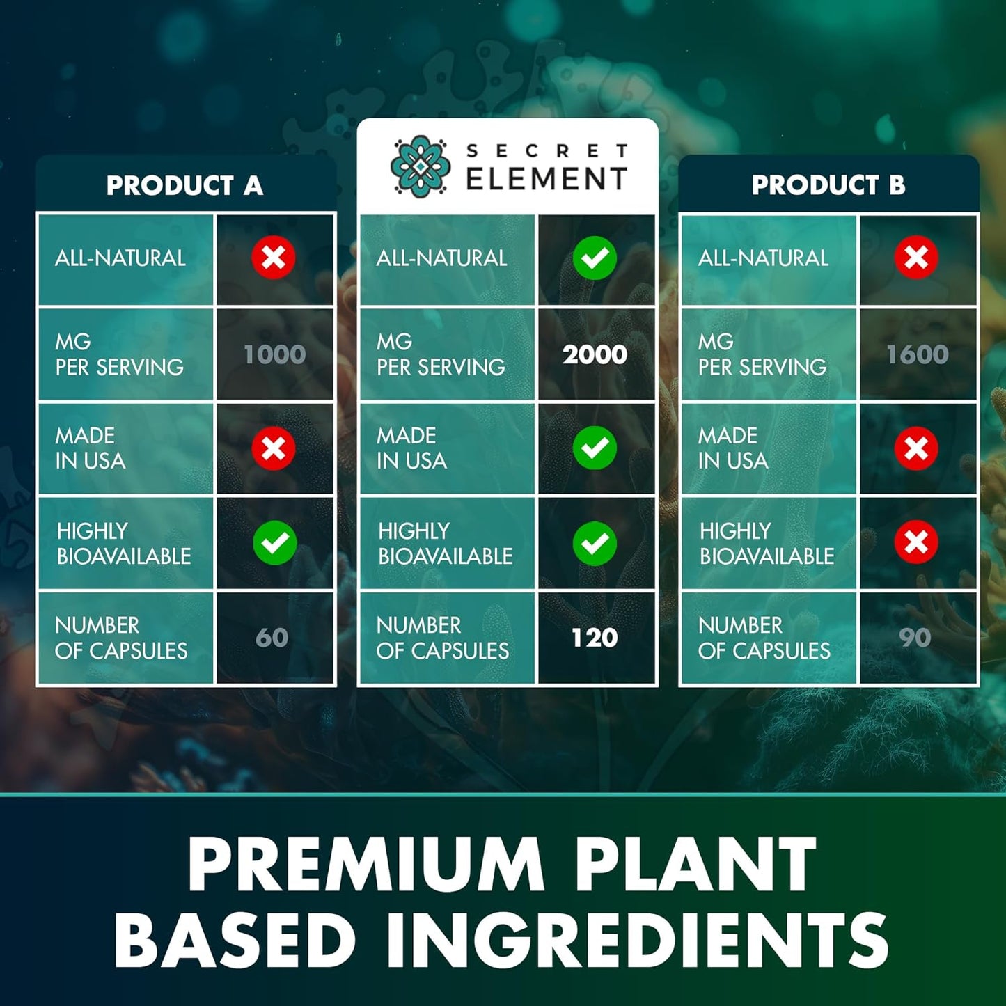 Sea Moss Capsules  - Superfood Sea Moss Supplements w/Raw Sea Moss Powder - 120 count