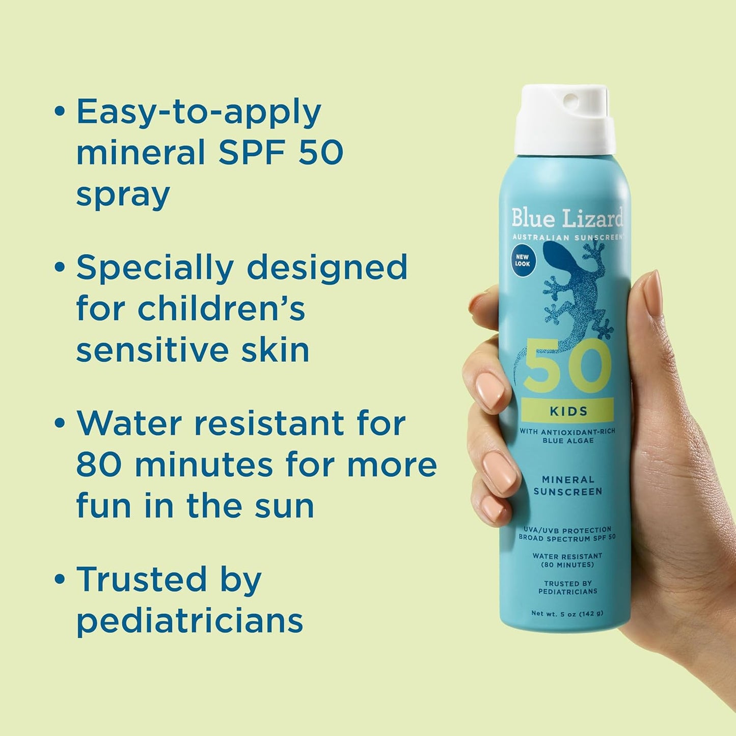 BLUE LIZARD Sunscreen SPF 50+ Spray Kids  - 5 Fl Oz   Pack of 2