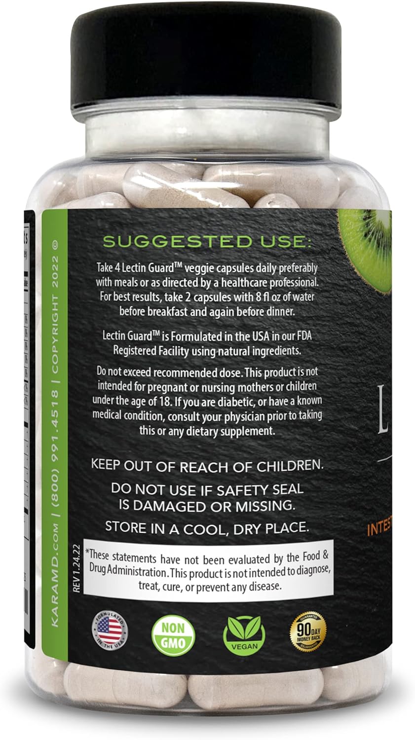 KaraMD Lectin Guard  Lectin Blocker Gut & Colon Health Supplement 120 capsules