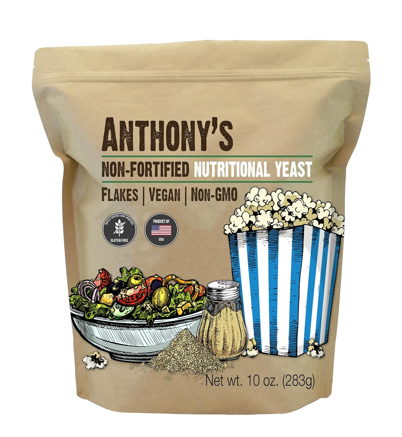 Anthony's Premium Nutritional Yeast Flakes, 10 oz