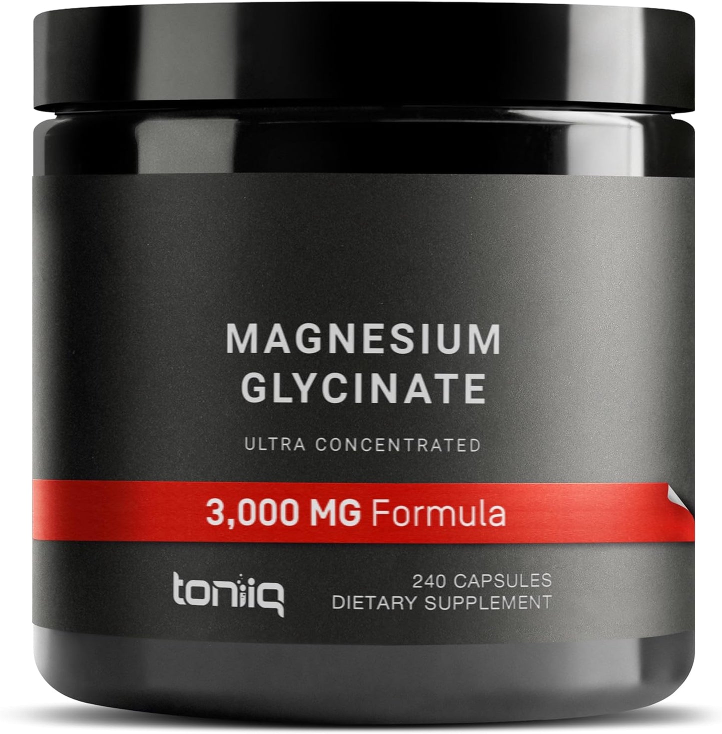 Toniiq 3,000mg Ultra High Strength Magnesium Glycinate 240 Veggie Capsules