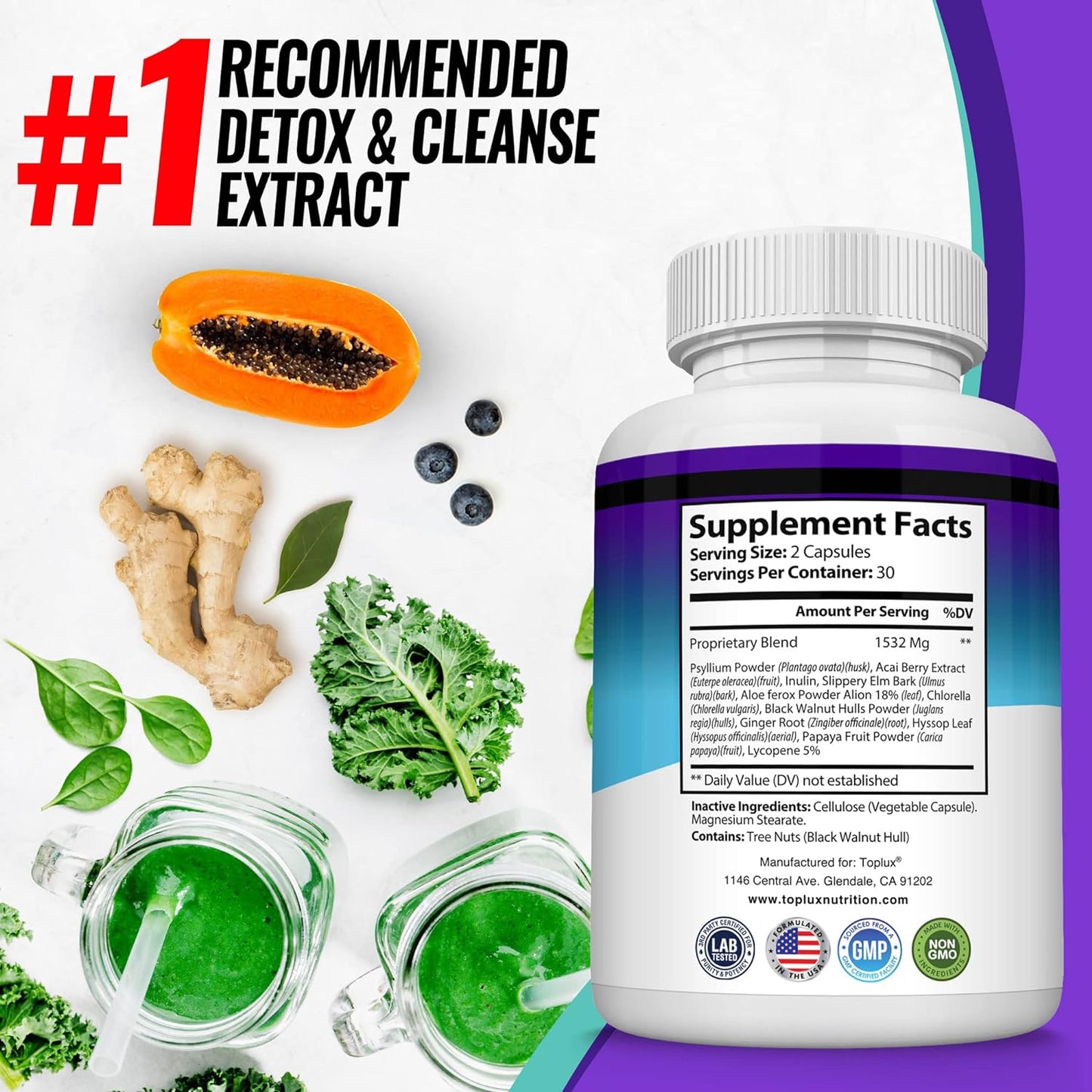 Toplux Keto Detox Pills Advanced Cleansing Extract  60 Capsules