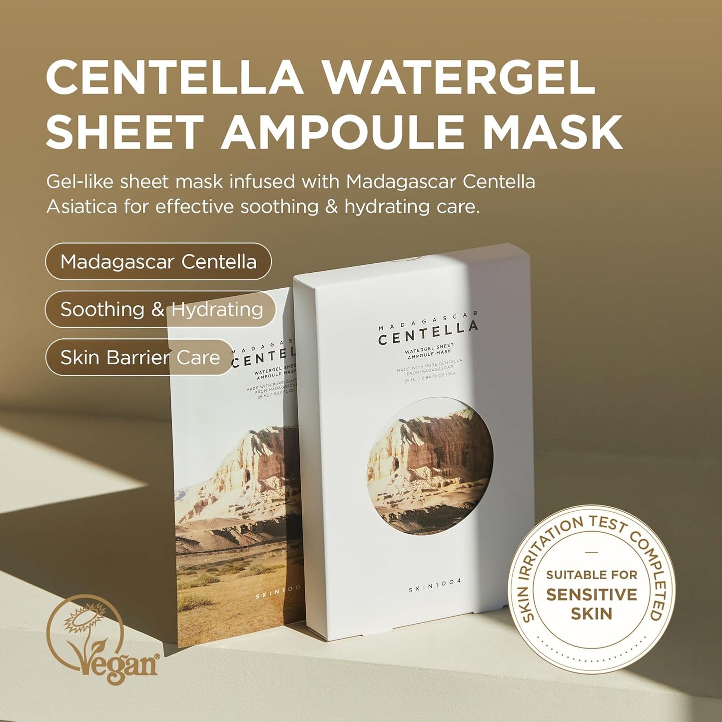 SKIN1004 Madagascar Centella Watergel Sheet Ampoule Mask, 5ea