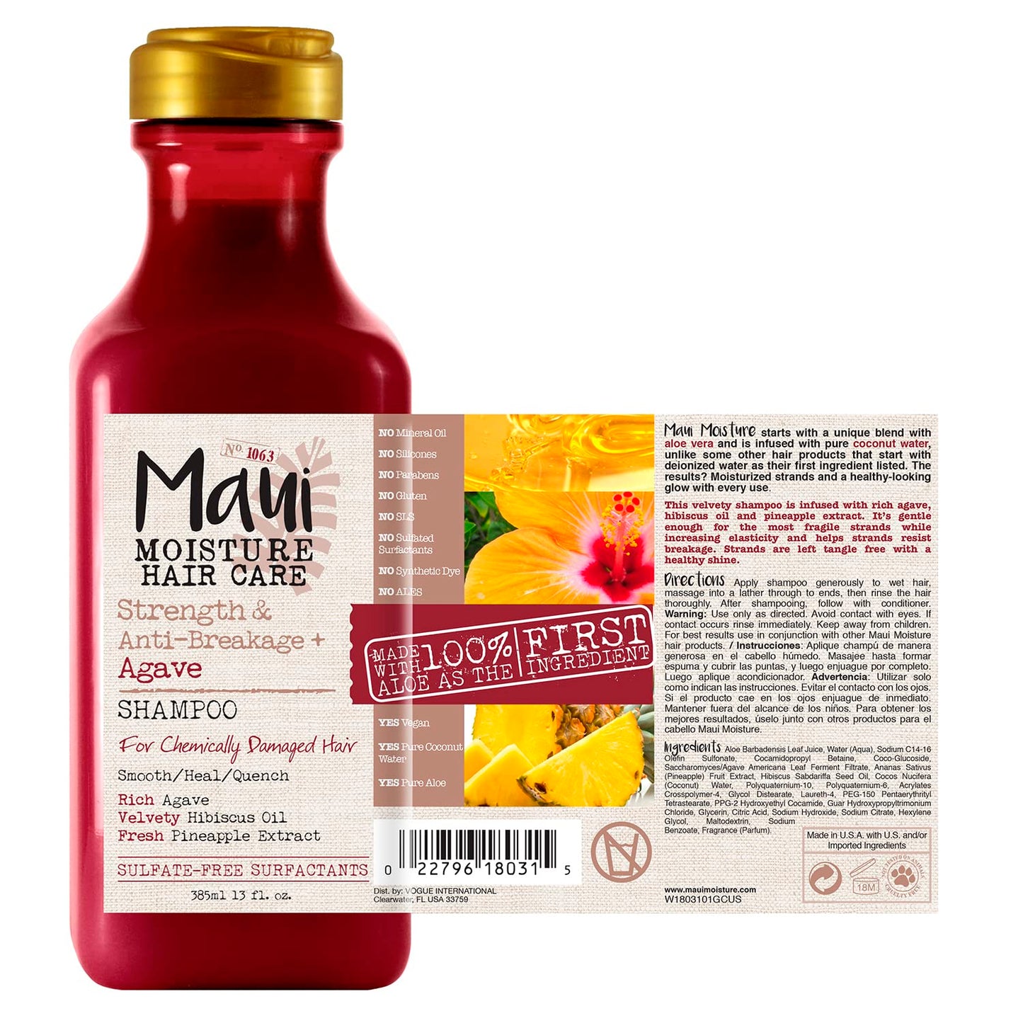 Maui Moisture Strength & Anti-Breakage + Moisturizing Agave Shampoo -13 fl oz