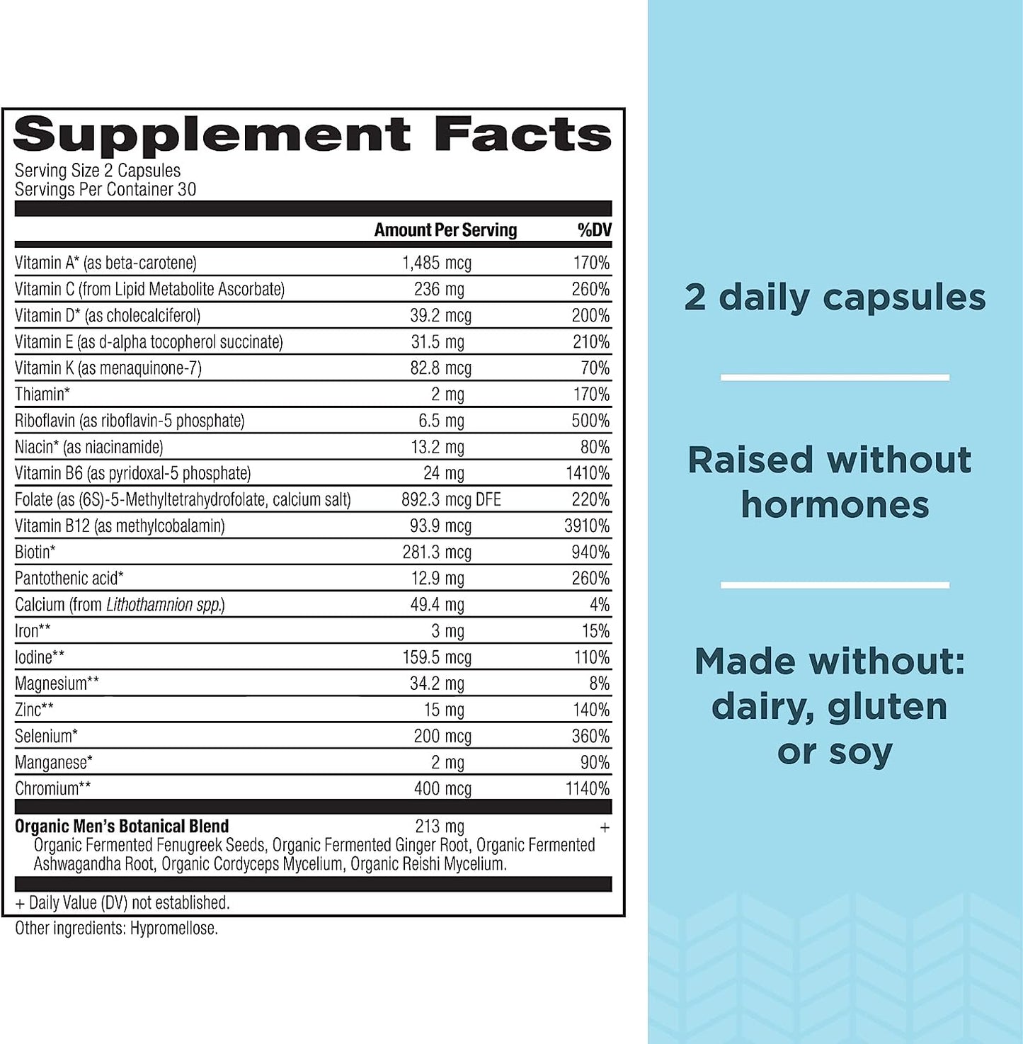 Multivitamin for Men by Ancient Nutrition, Men's Fermented 60 count