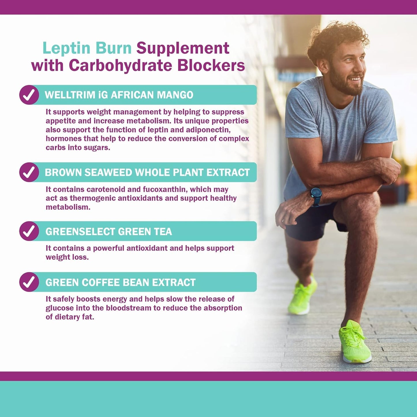 Leptin Burn - Thermogenic Fat Burner, Appetite Suppressant -60 capsules