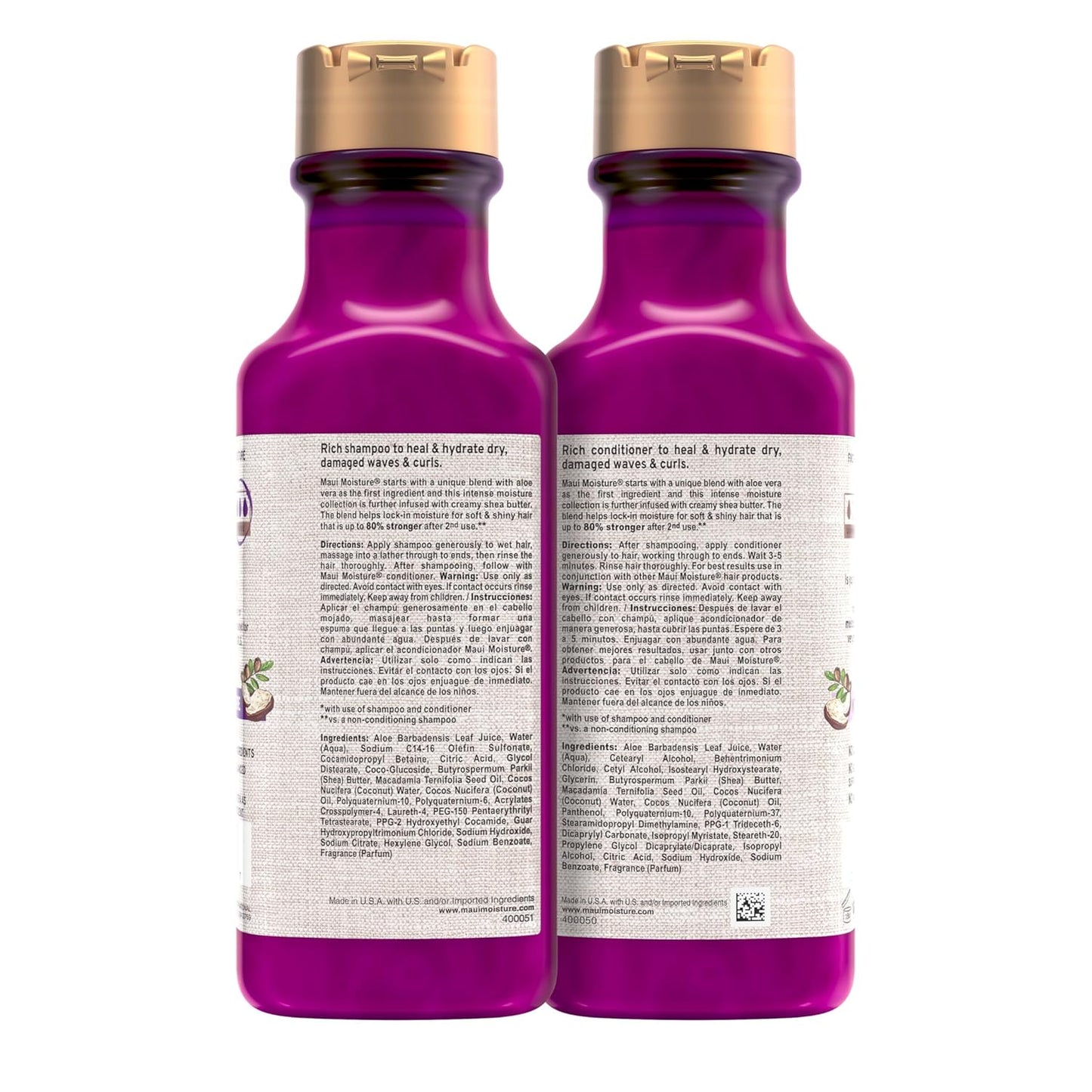 Maui Moisture Heal & Hydrate + Shea Butter Shampoo & Conditioner -2 x 13 fl. oz