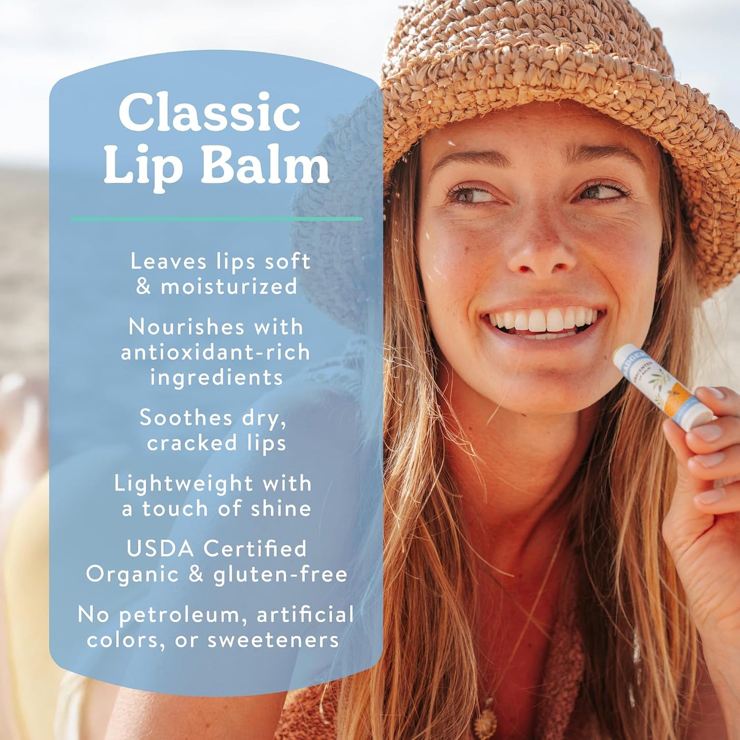 Badger Classic Organic Lip Balm Set - 4 pack