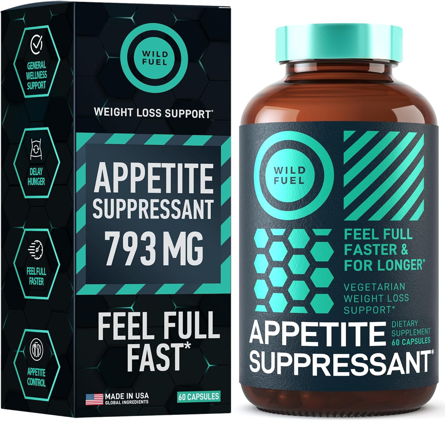 Appetite Suppressant for Weight Loss, Hunger Suppressant -60 capsules