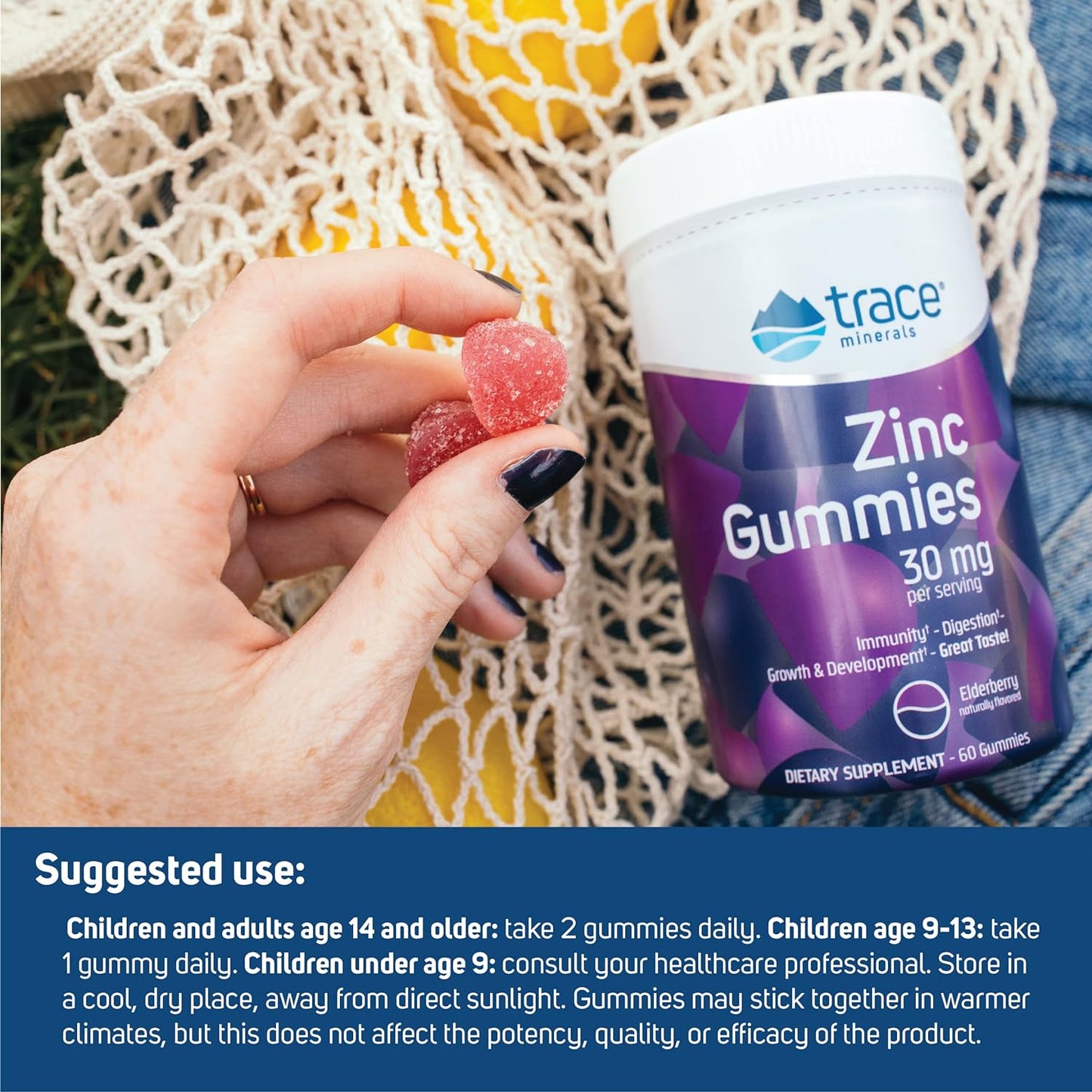 Trace Minerals  Zinc Chewable Gummies 60 count