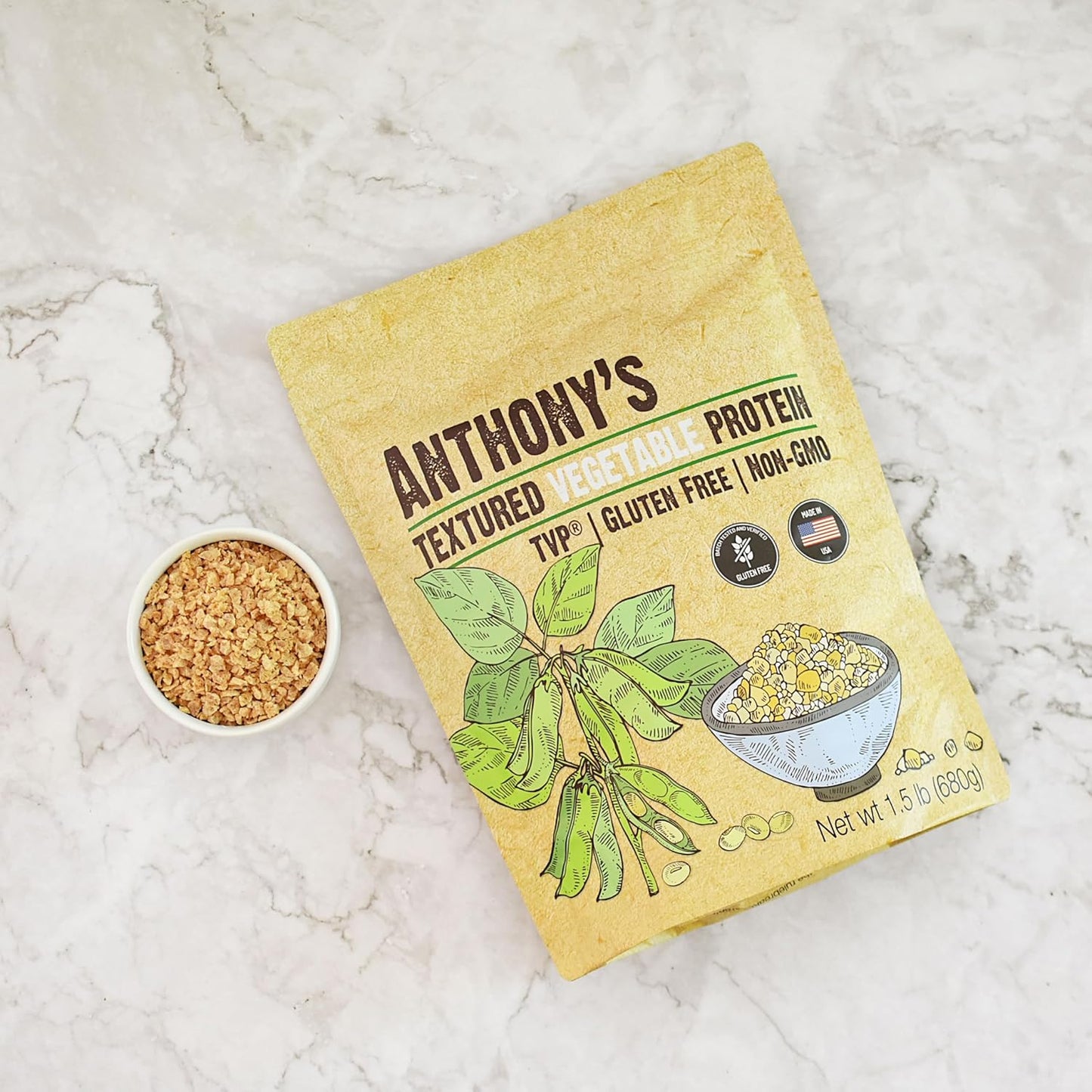 Anthony's Textured Vegetable Protein, TVP, 1.5 lb
