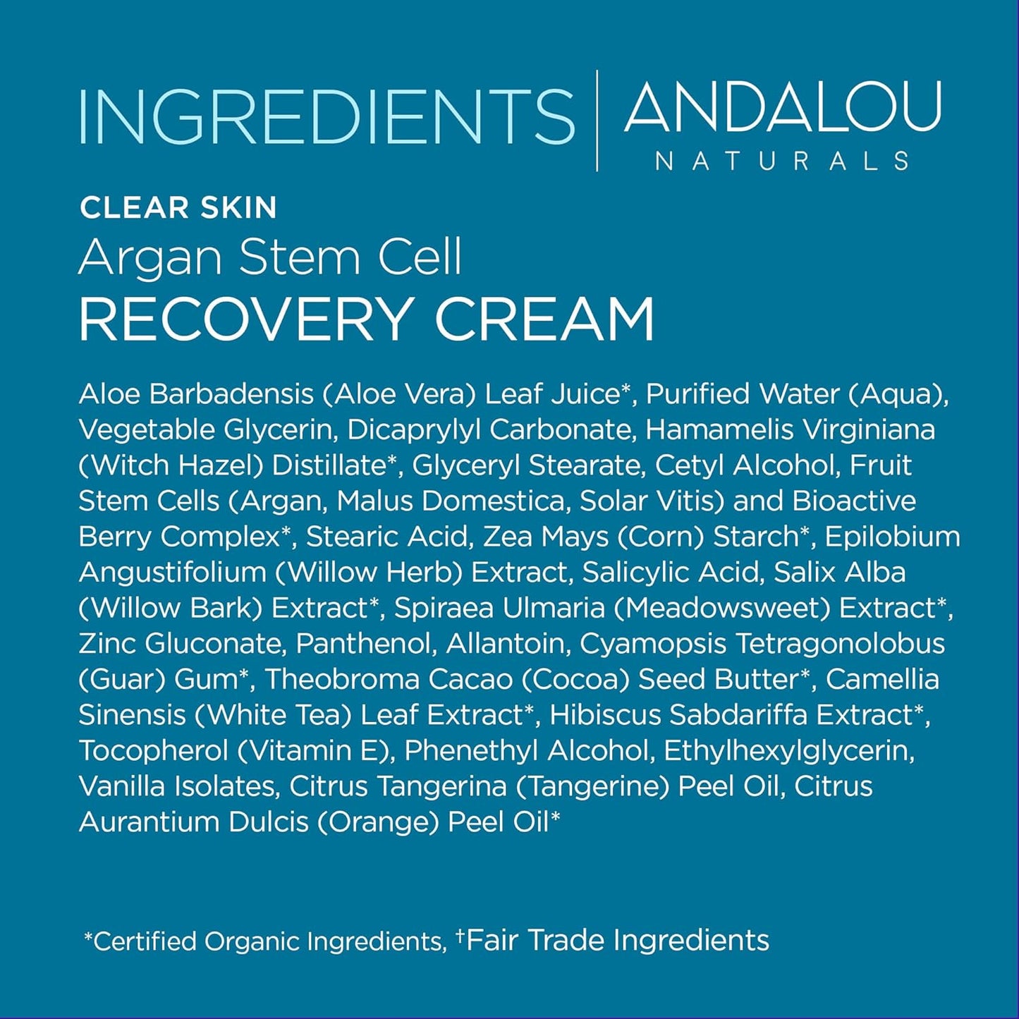 Andalou Naturals Argan Stem Cell Recovery Cream 1.7 Ounce