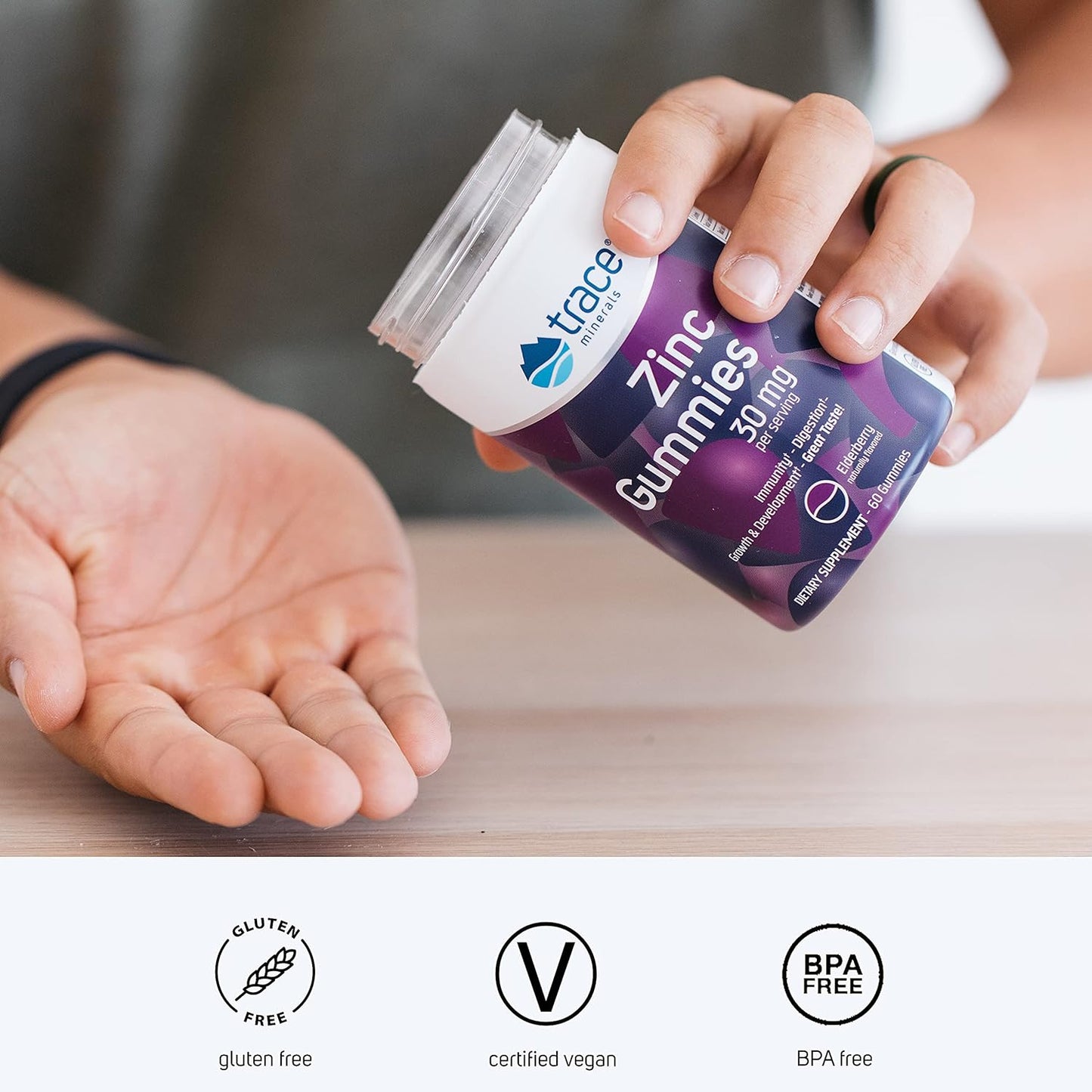 Trace Minerals  Zinc Chewable Gummies 60 count