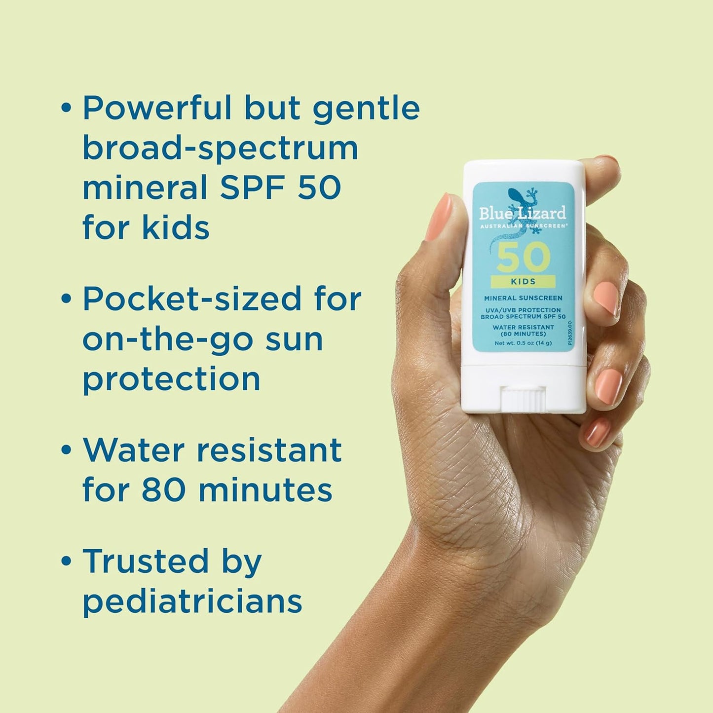 Blue Lizard Kids Mineral SPF 50 Sunscreen Stick, Zinc Oxide - 0.5 oz