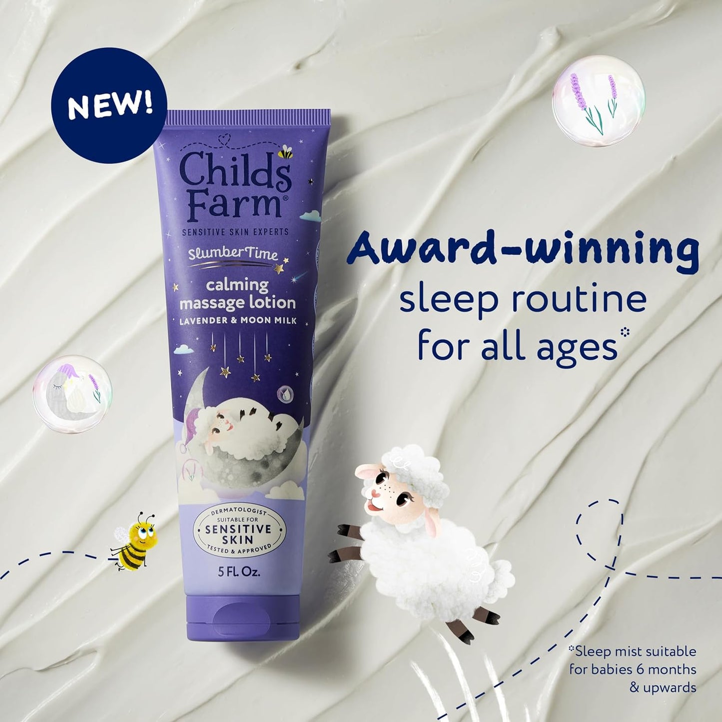 Childs Farm SlumberTime Calming Massage Lotion, Lavender & Moon Milk - 5 fl oz