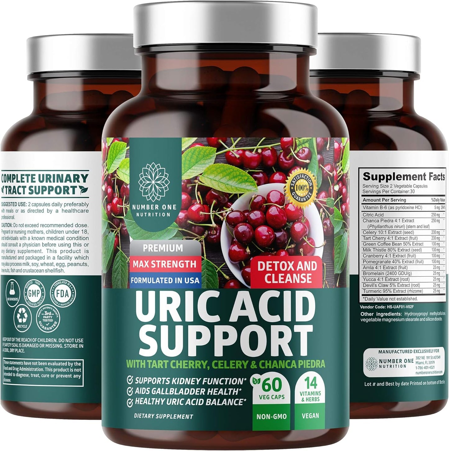 N1N Premium Uric Acid Support Supplement 60 Veg Caps