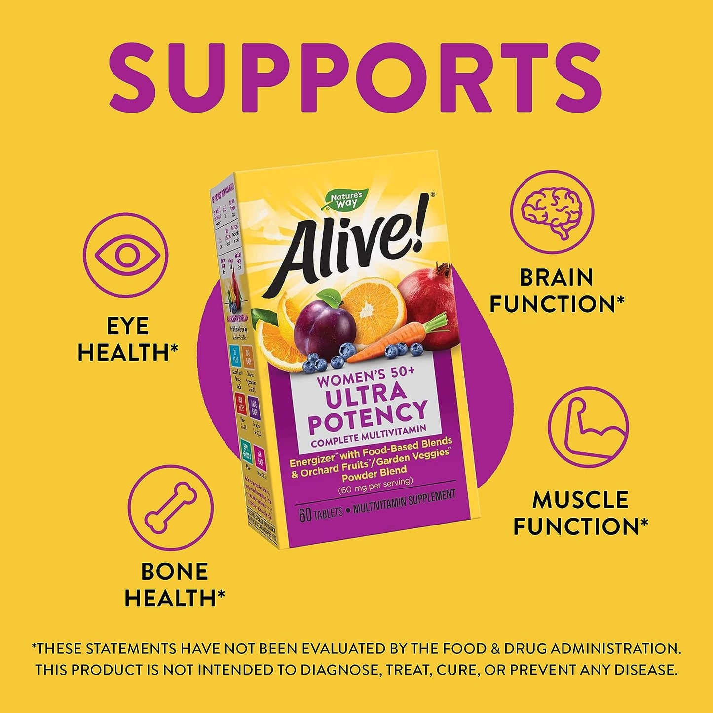 Nature’s Way Alive! Women’s 50+ Ultra Potency Complete Multivitamin, 60 Tablets