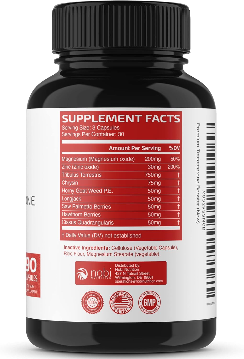 Testosterone Booster for Men Tribulus Terrestris 90 Capsules