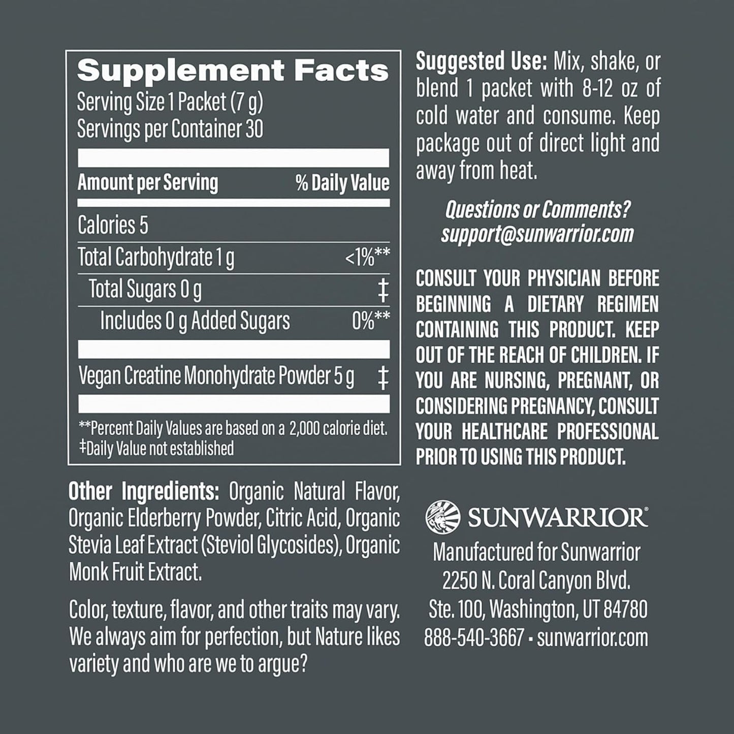 SUNWARRIOR Raspberry Active Creatine Stick Pack 30ct -  0.24 OZ